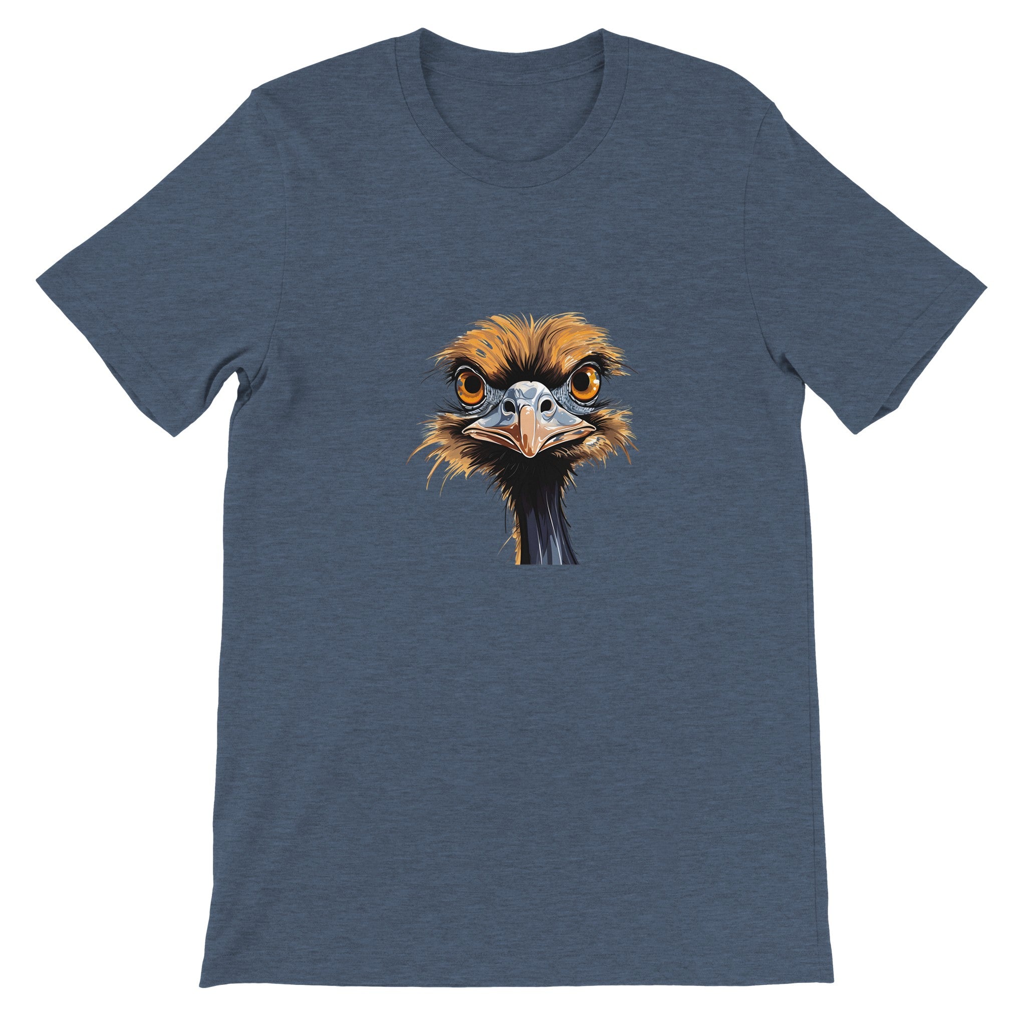Budget Unisex Crewneck T-shirt/Ostrich-Angry-Face - Enet Images