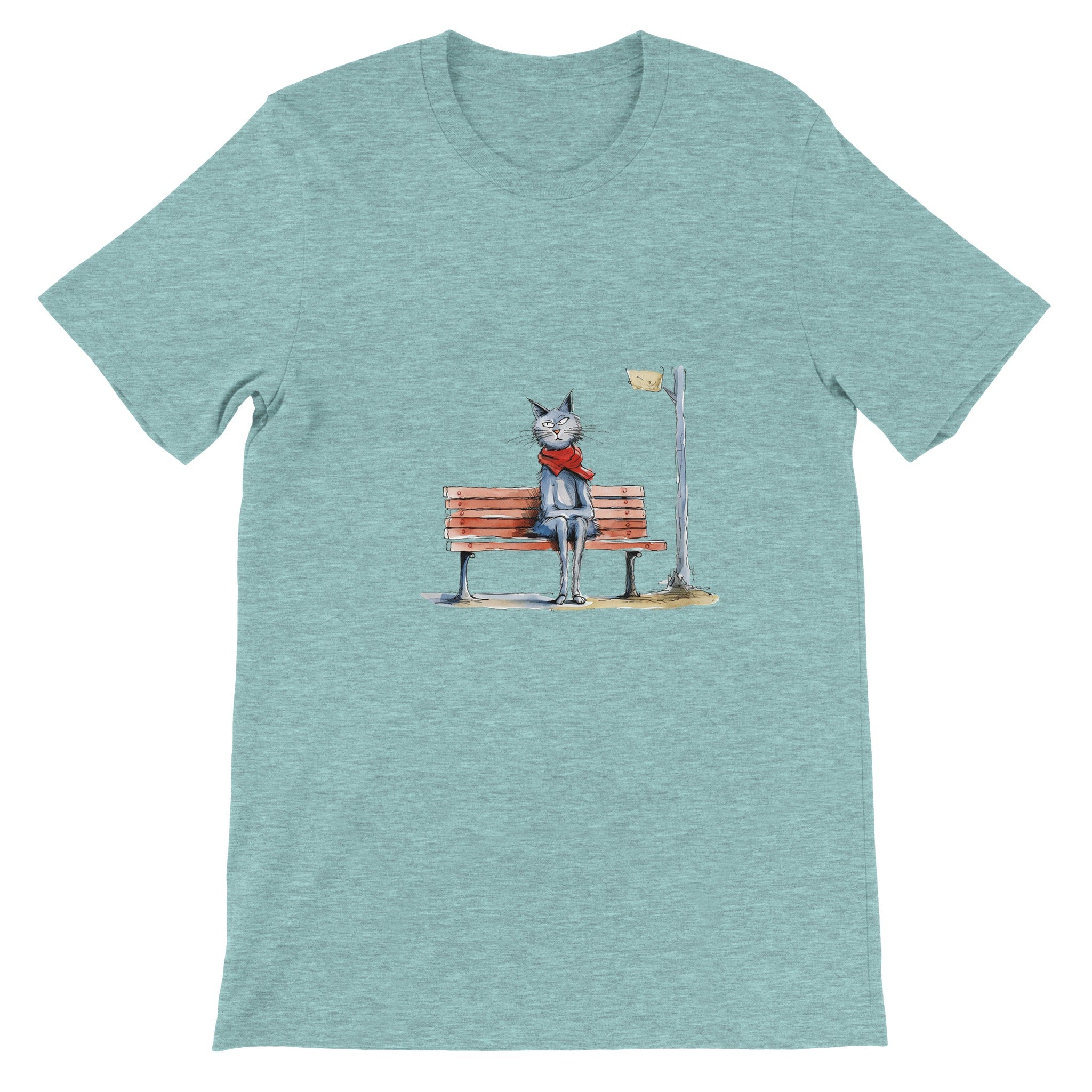 Budget Unisex Crewneck T-shirt/Cat-Loneliness - Enet Images