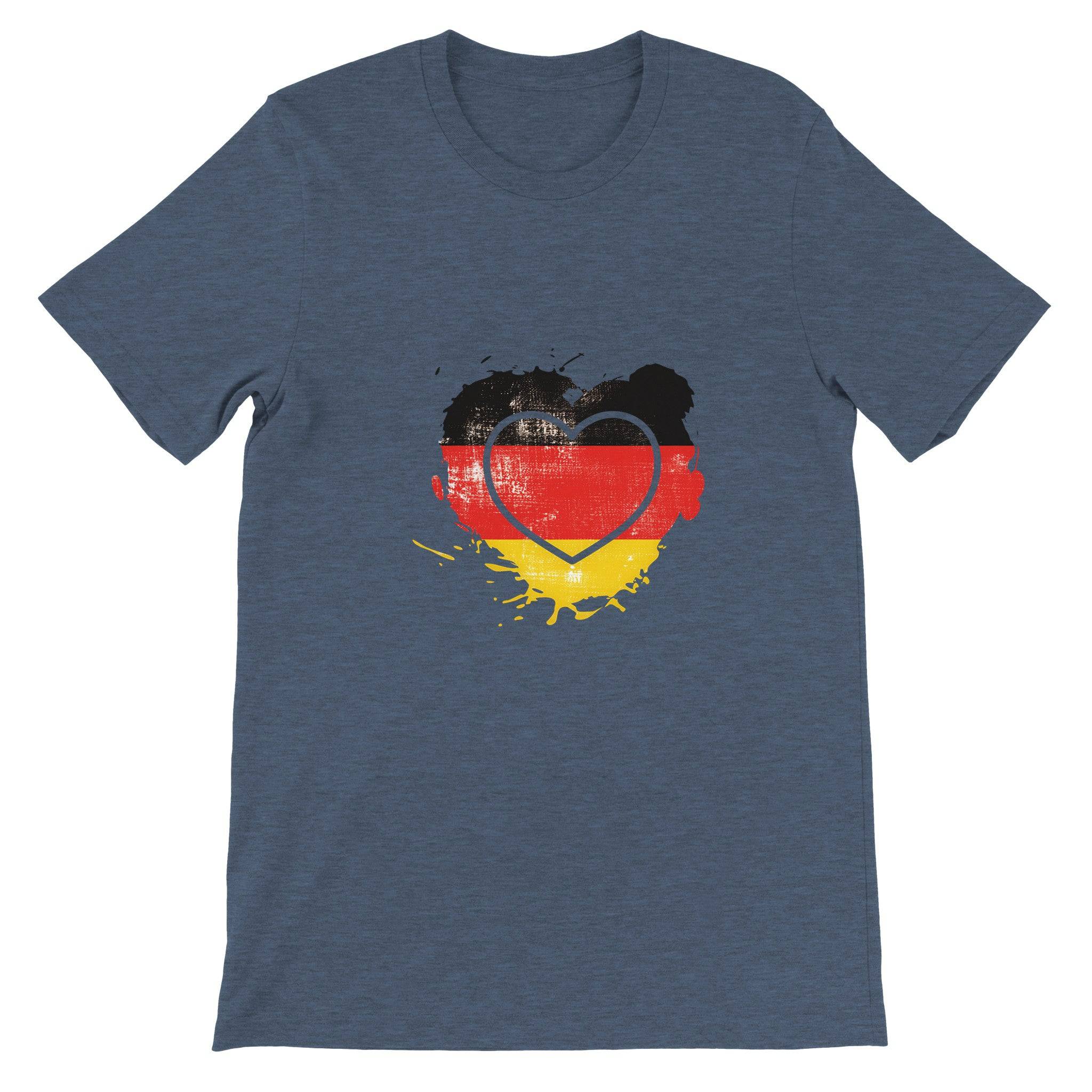 Budget Unisex Crewneck T-shirt/Heart-Vintage-Flag-Germany - Enet Images