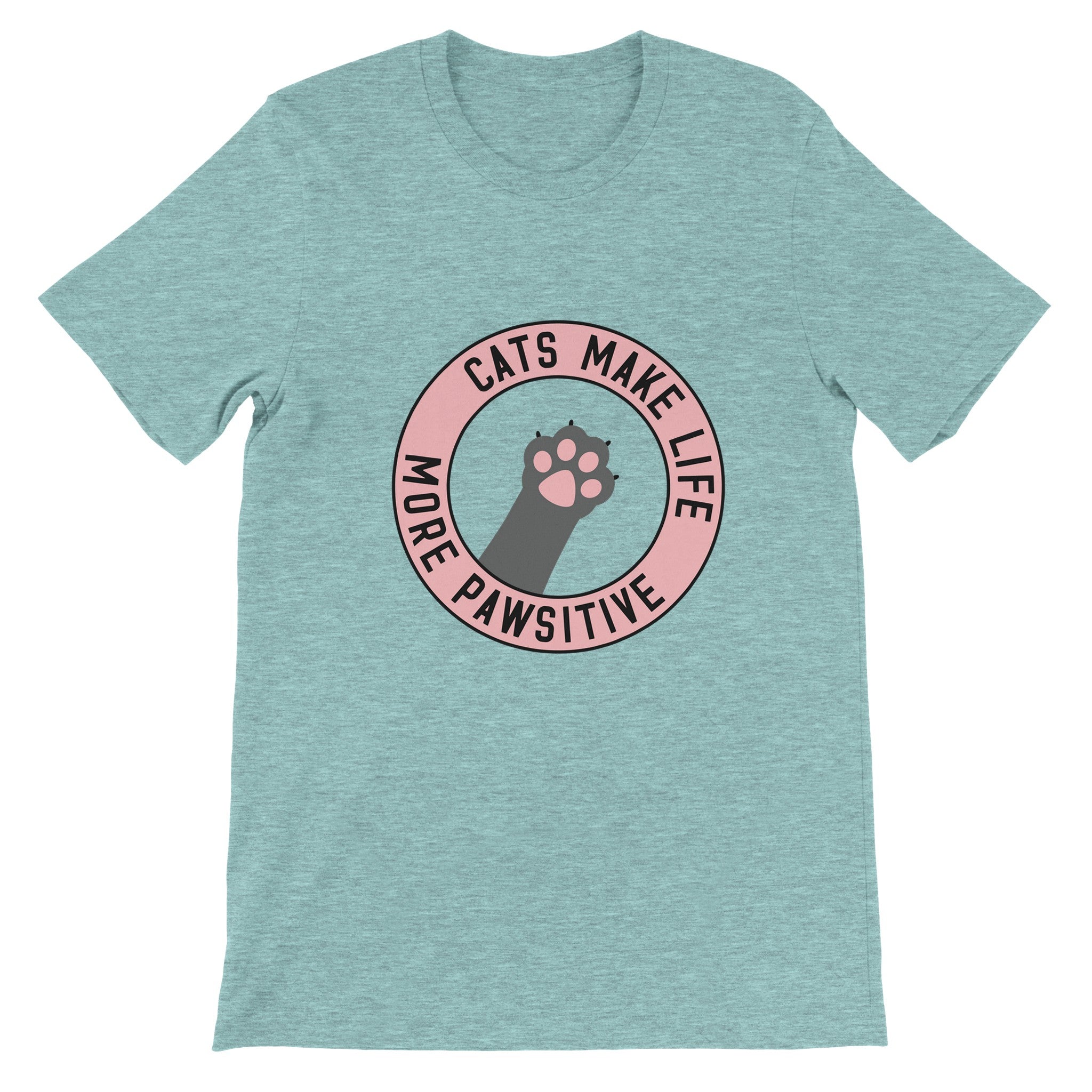 Budget Unisex Crewneck T-shirt/Cats-More-Pawsitive - Enet Images