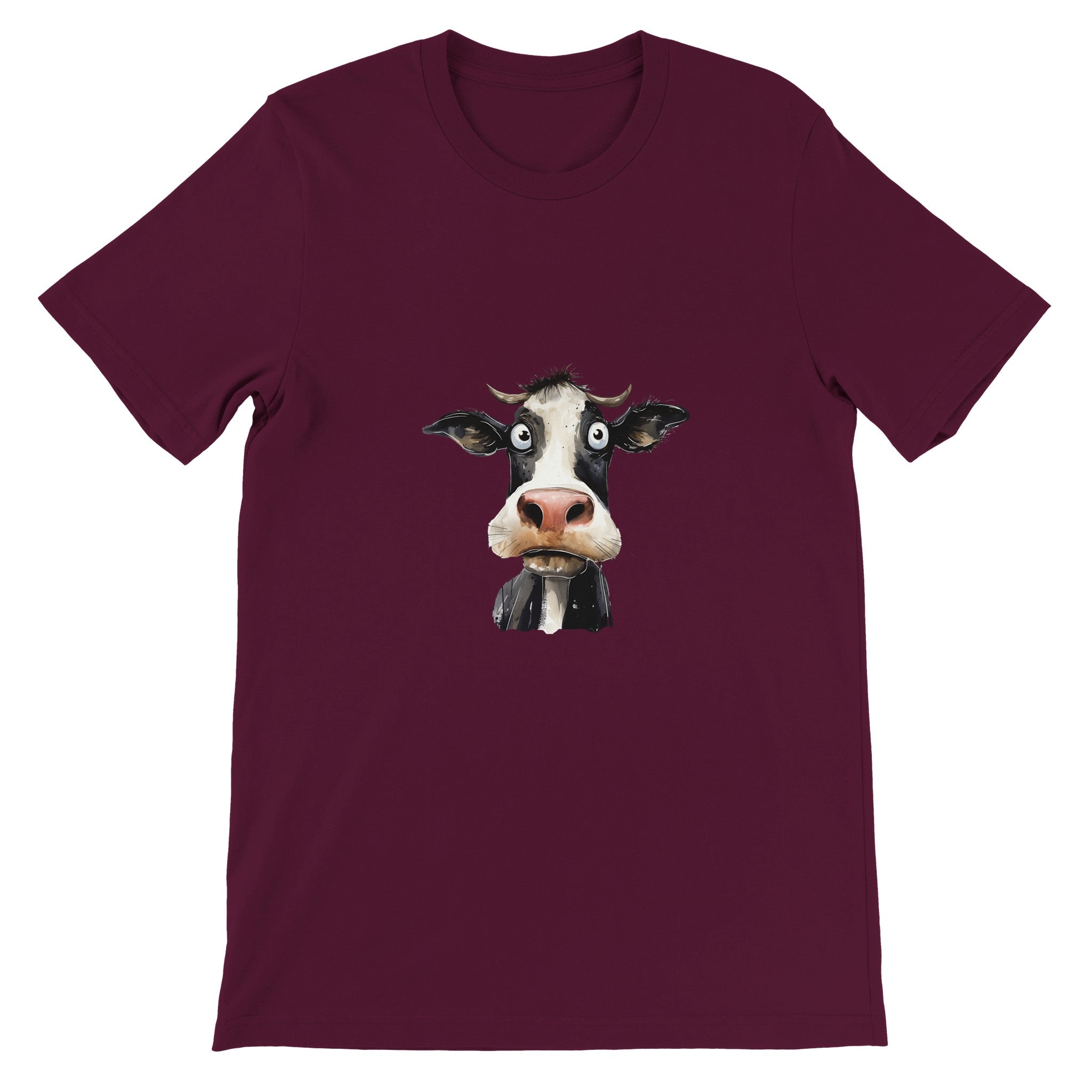 Budget Unisex Crewneck T-shirt/Cow-Face - Enet Images