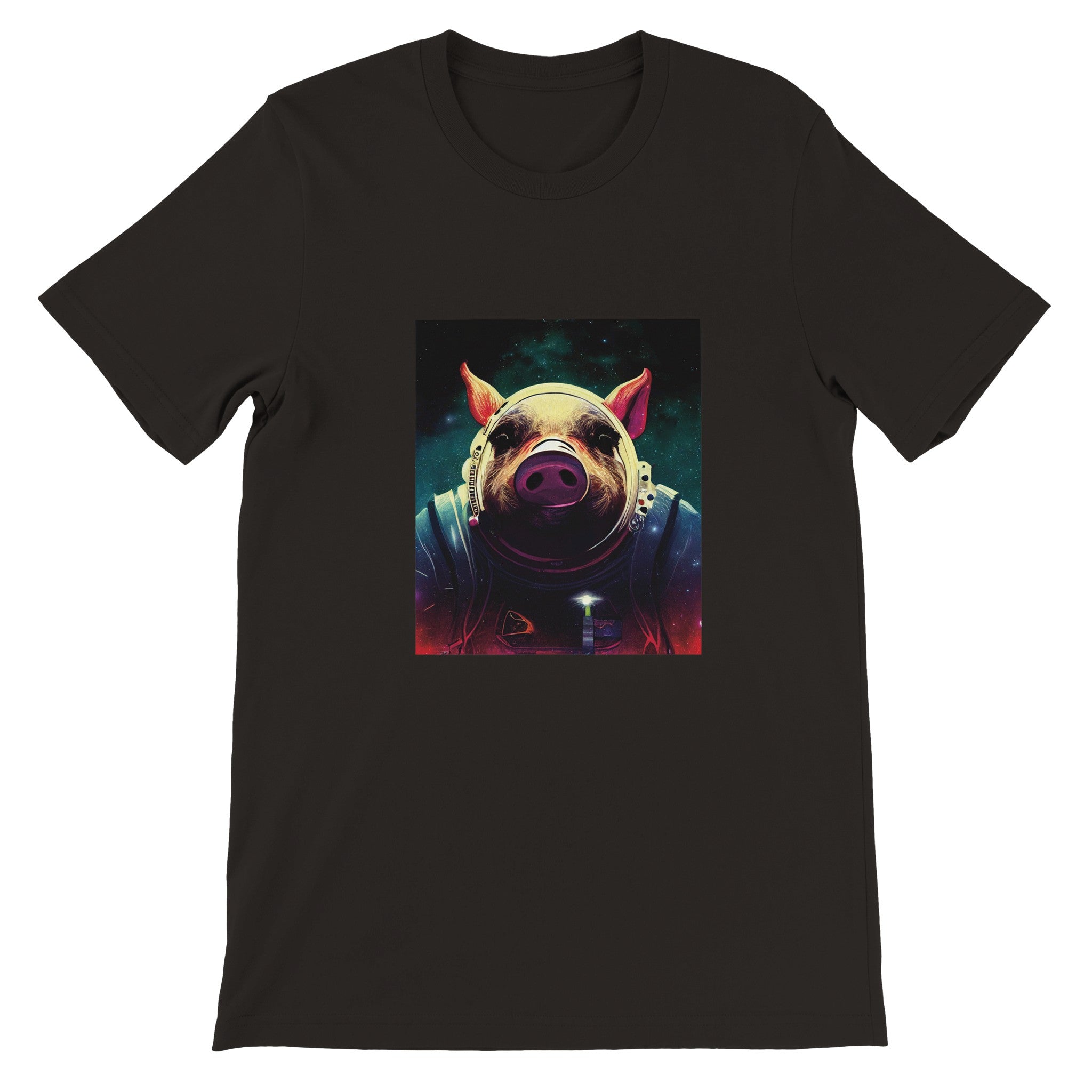 Budget Unisex Crewneck T-shirt/Pig-Astronaut - Enet Images