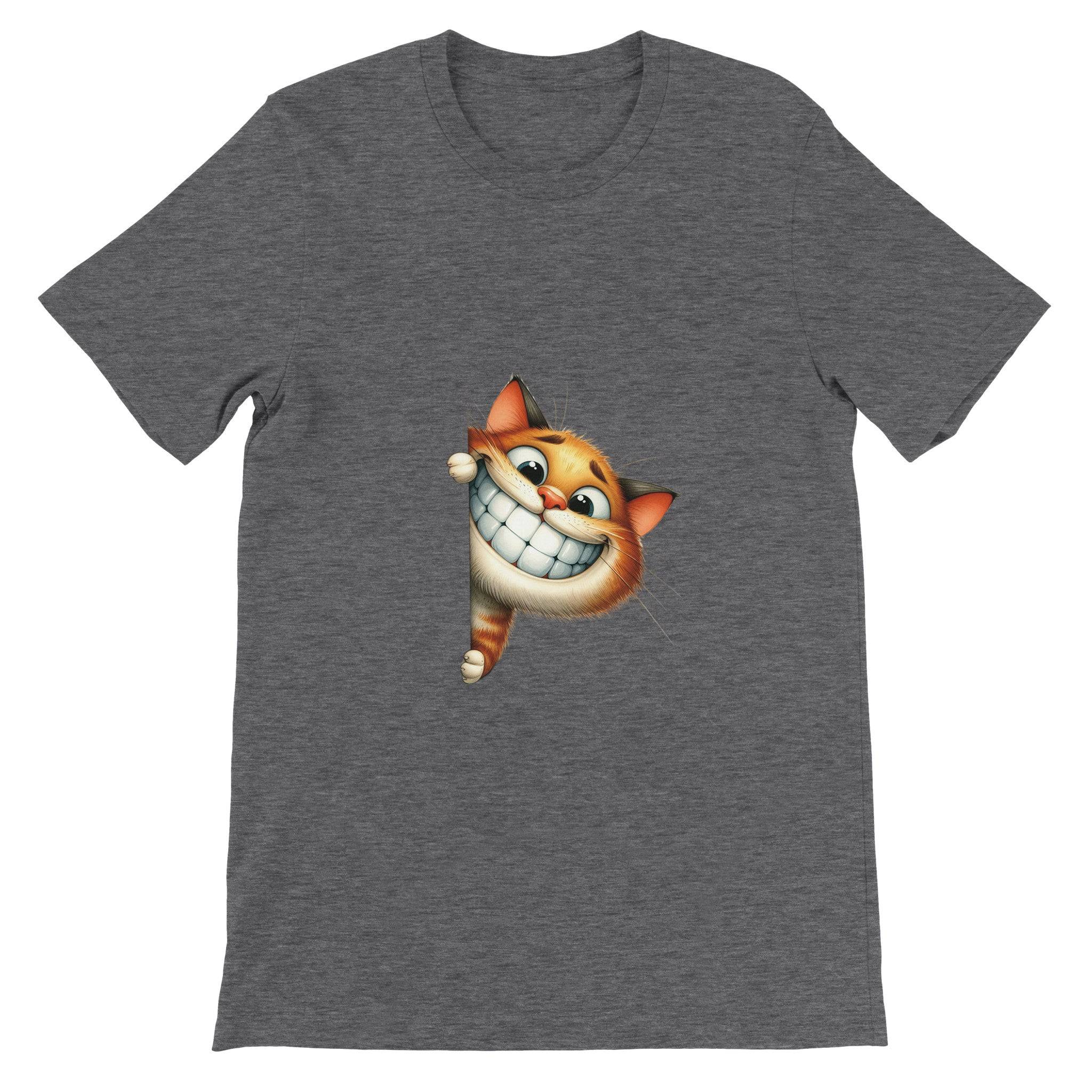 Budget Unisex Crewneck T-shirt/Funny-Cat-Peeking - Enet Images