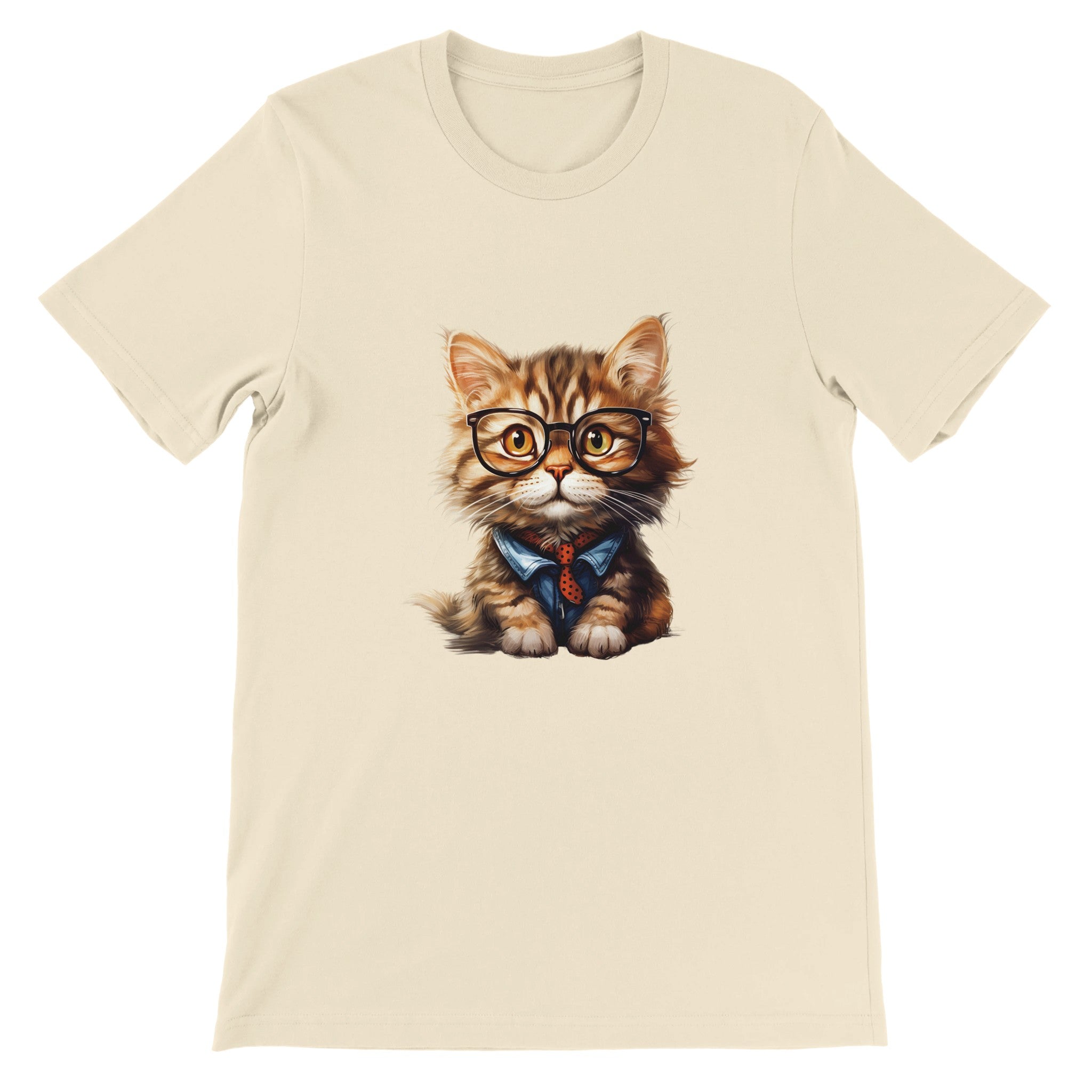 Budget Unisex Crewneck T-shirt/Cat-Glasses - Enet Images