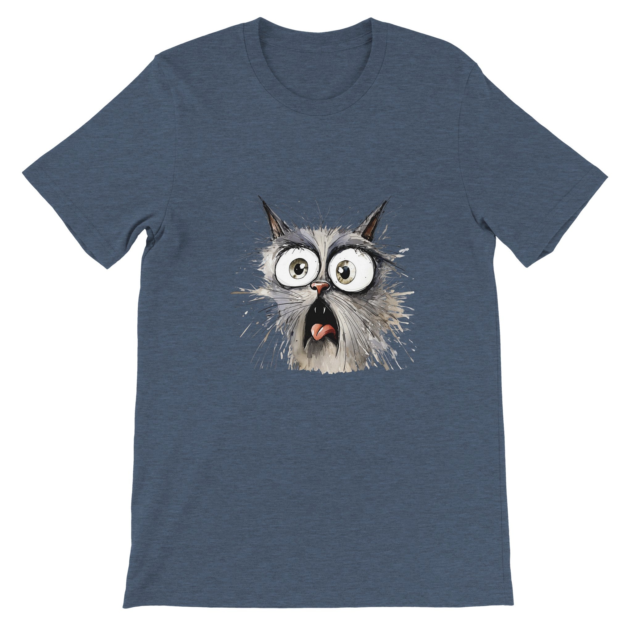 Budget Unisex Crewneck T-shirt/Cat-What-Face - Enet Images