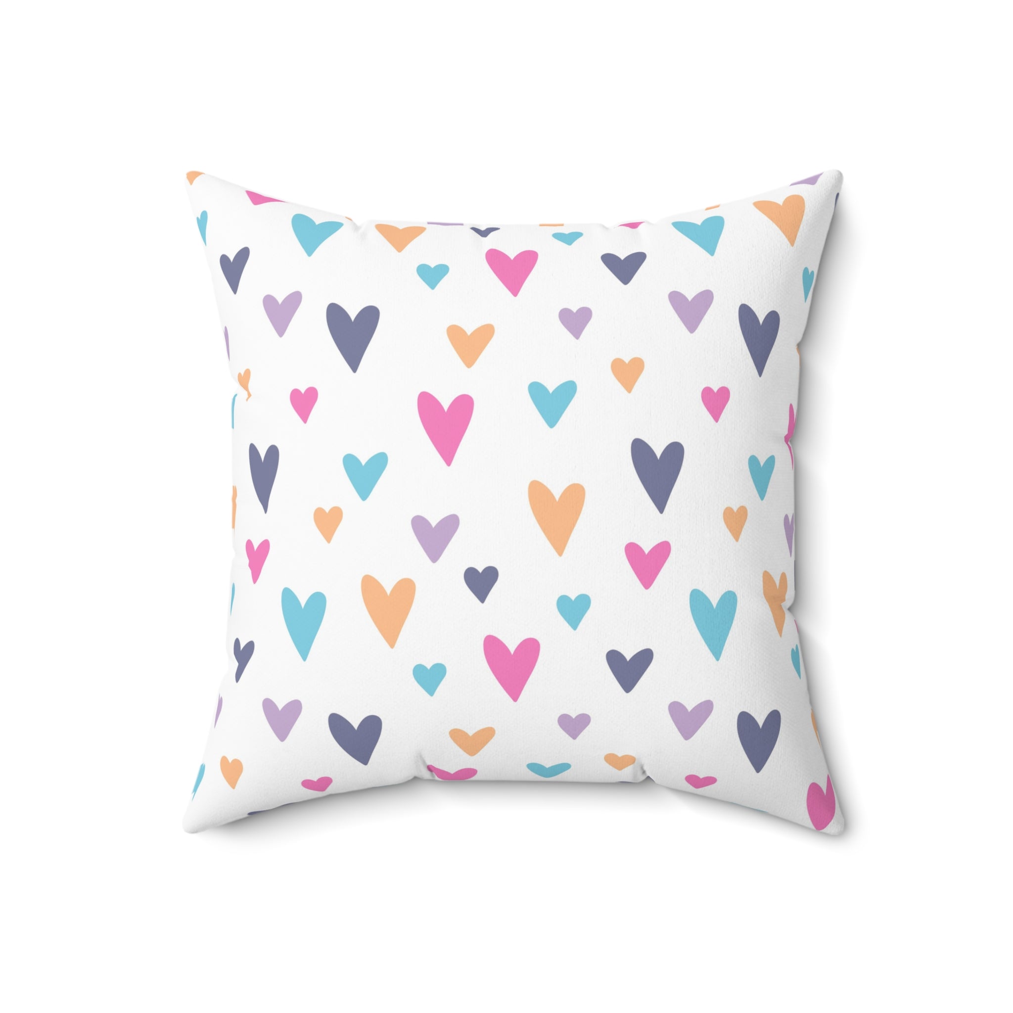 Valentine Colorful Hearts/Spun Polyester Square Pillow - Enet Images