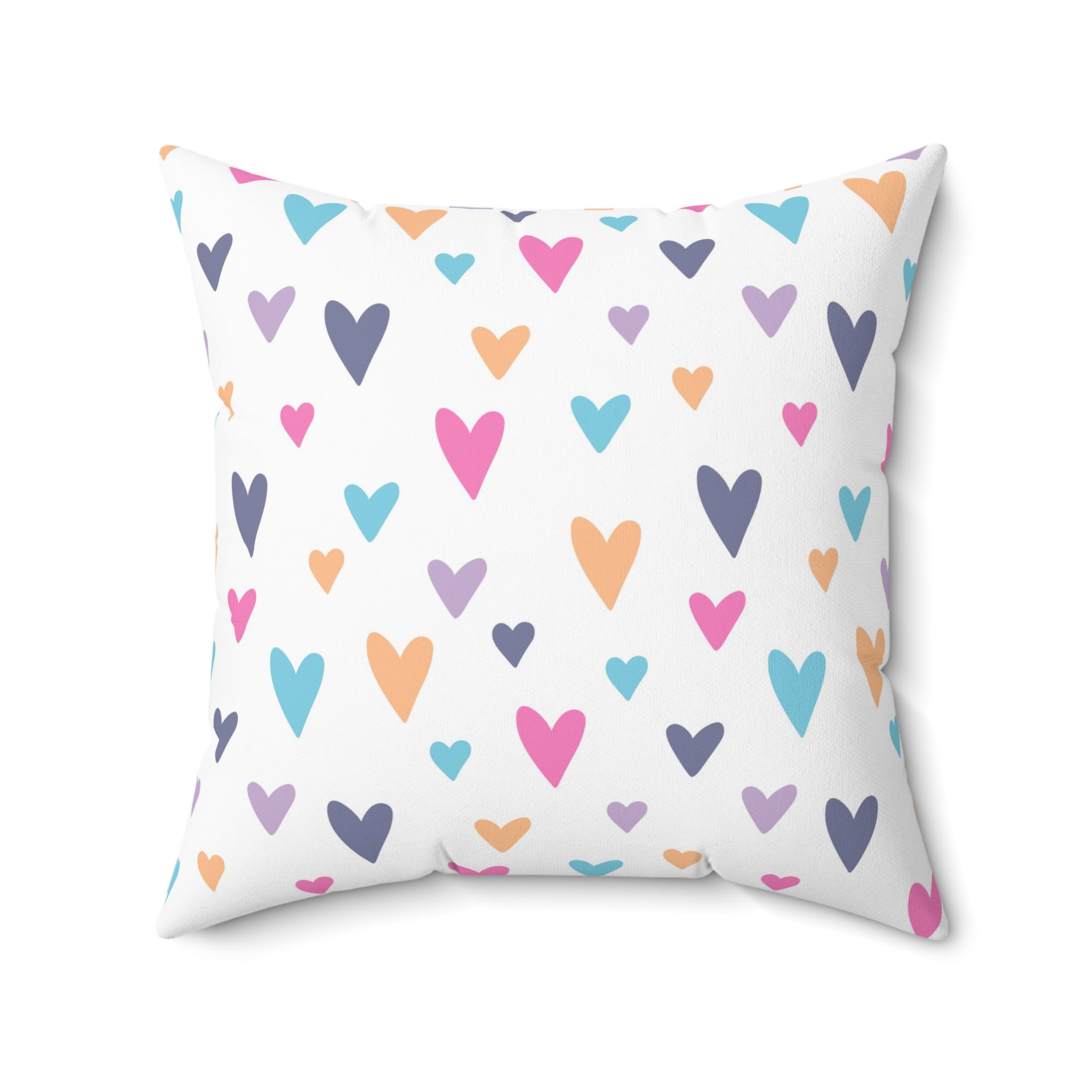 Valentine Colorful Hearts/Spun Polyester Square Pillow - Enet Images