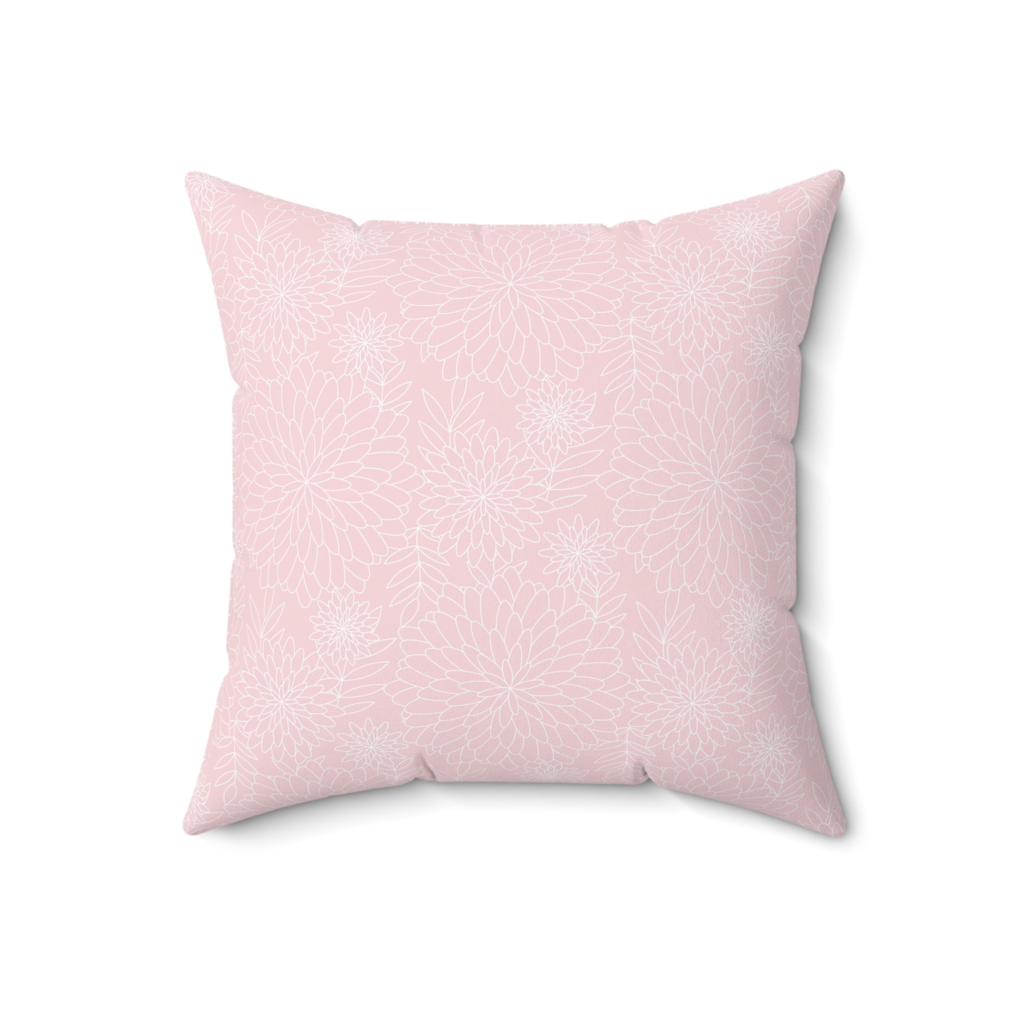 Valentine Pink Flower/Spun Polyester Square Pillow - Enet Images