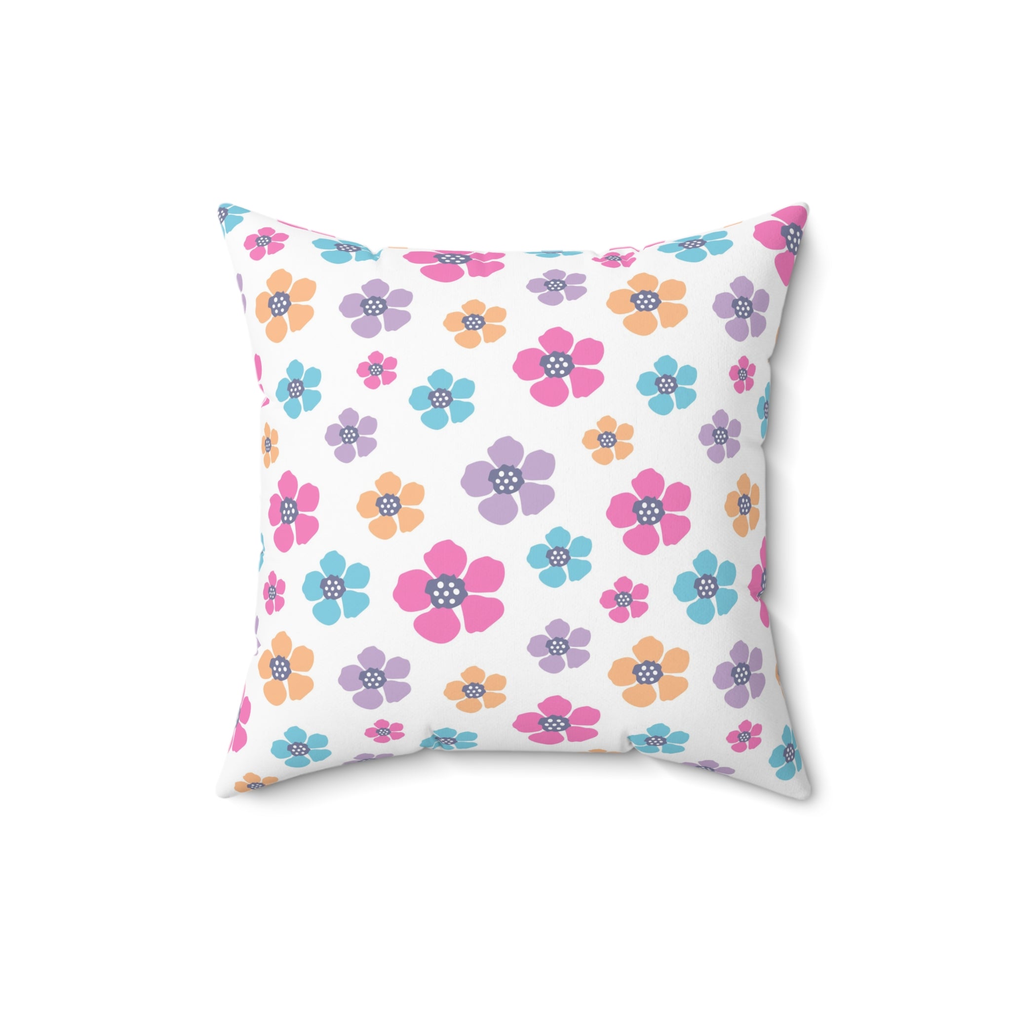 Valentine Colorful Flowers/Spun Polyester Square Pillow - Enet Images
