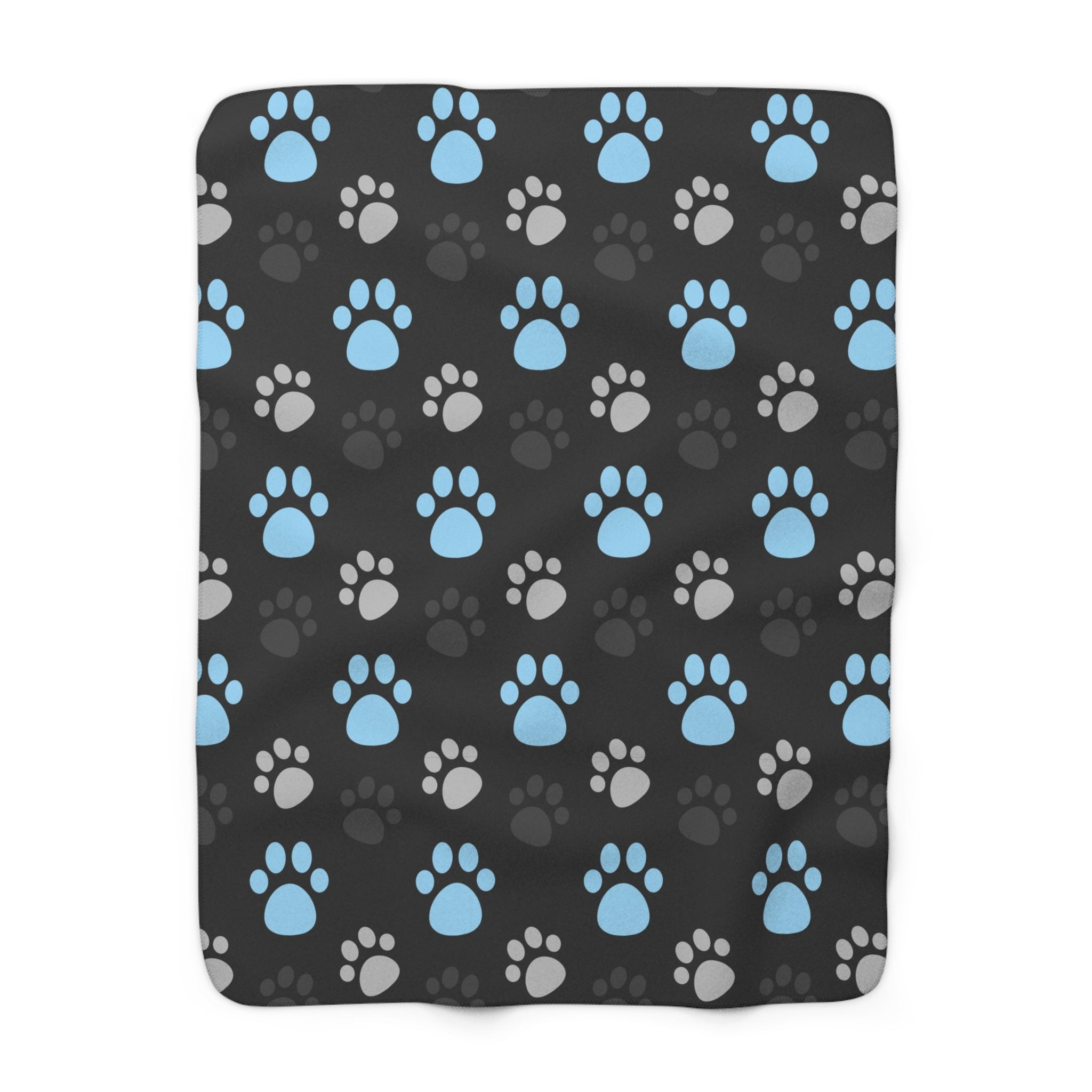 Love Paws Black/Sherpa Fleece Blanket - Enet Images