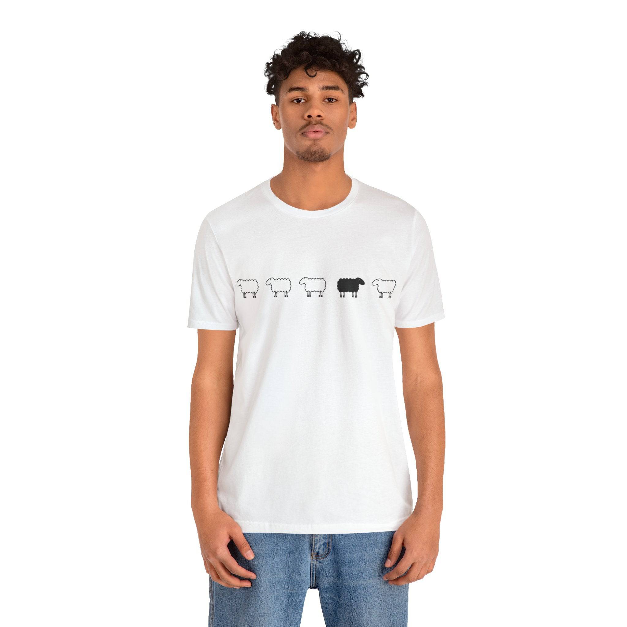 Budget Unisex Crewneck T-shirt/Sheep-Black-Sheep - Enet Images