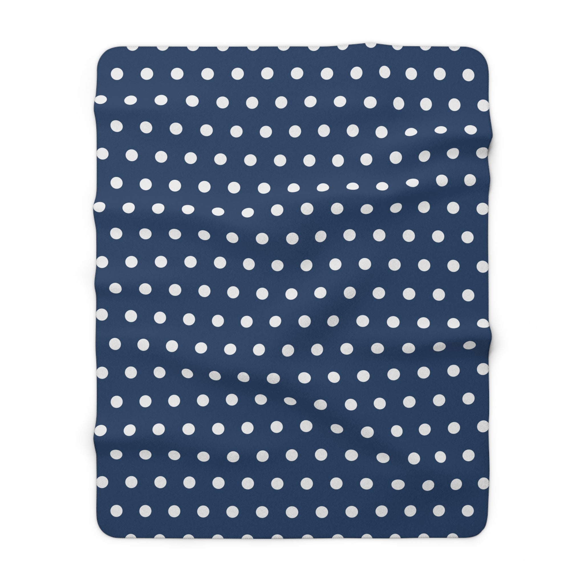Dots Blue Polka/Sherpa Fleece Blanket - Enet Images