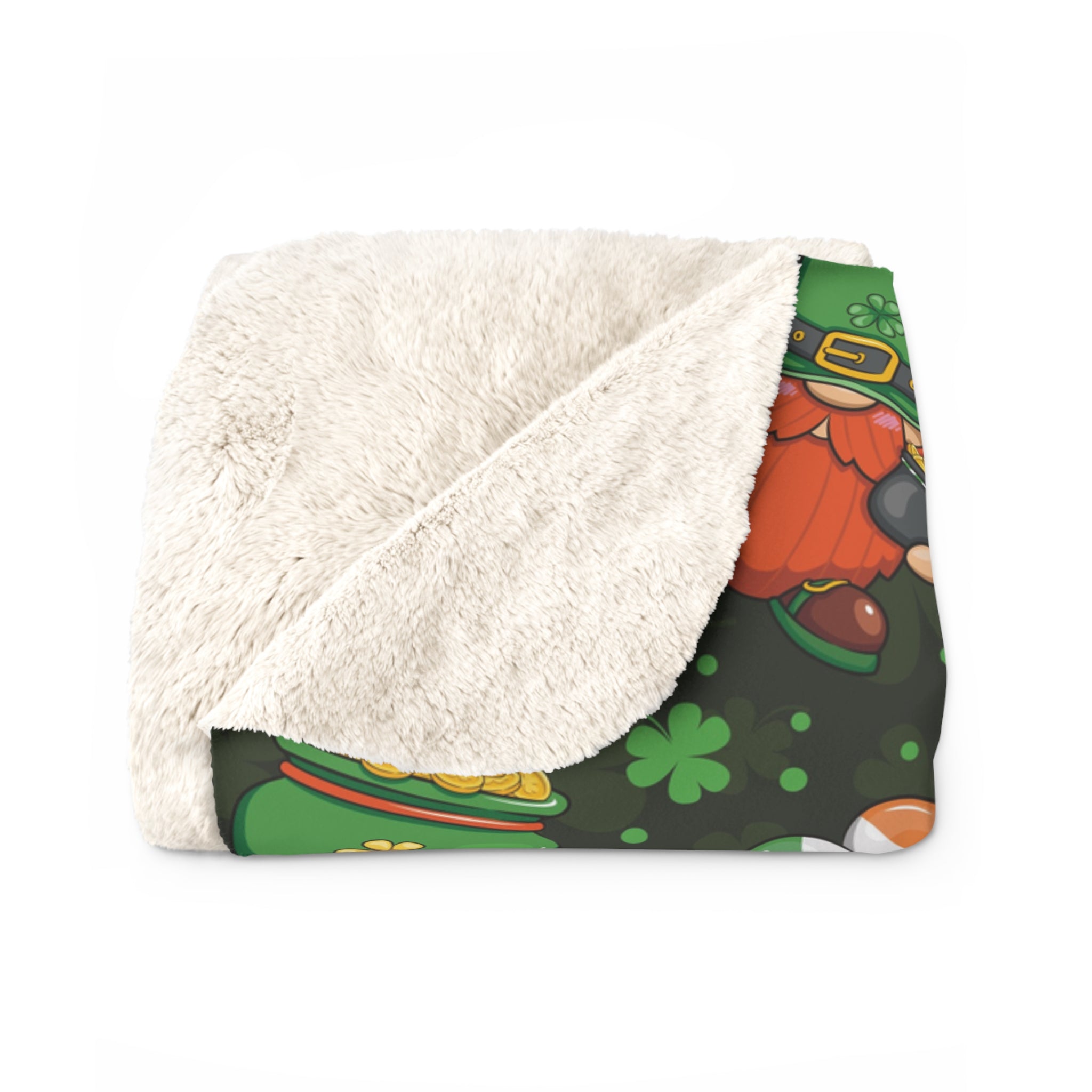 Saint Patrick's-Gnome/Sherpa Fleece Blanket - Enet Images