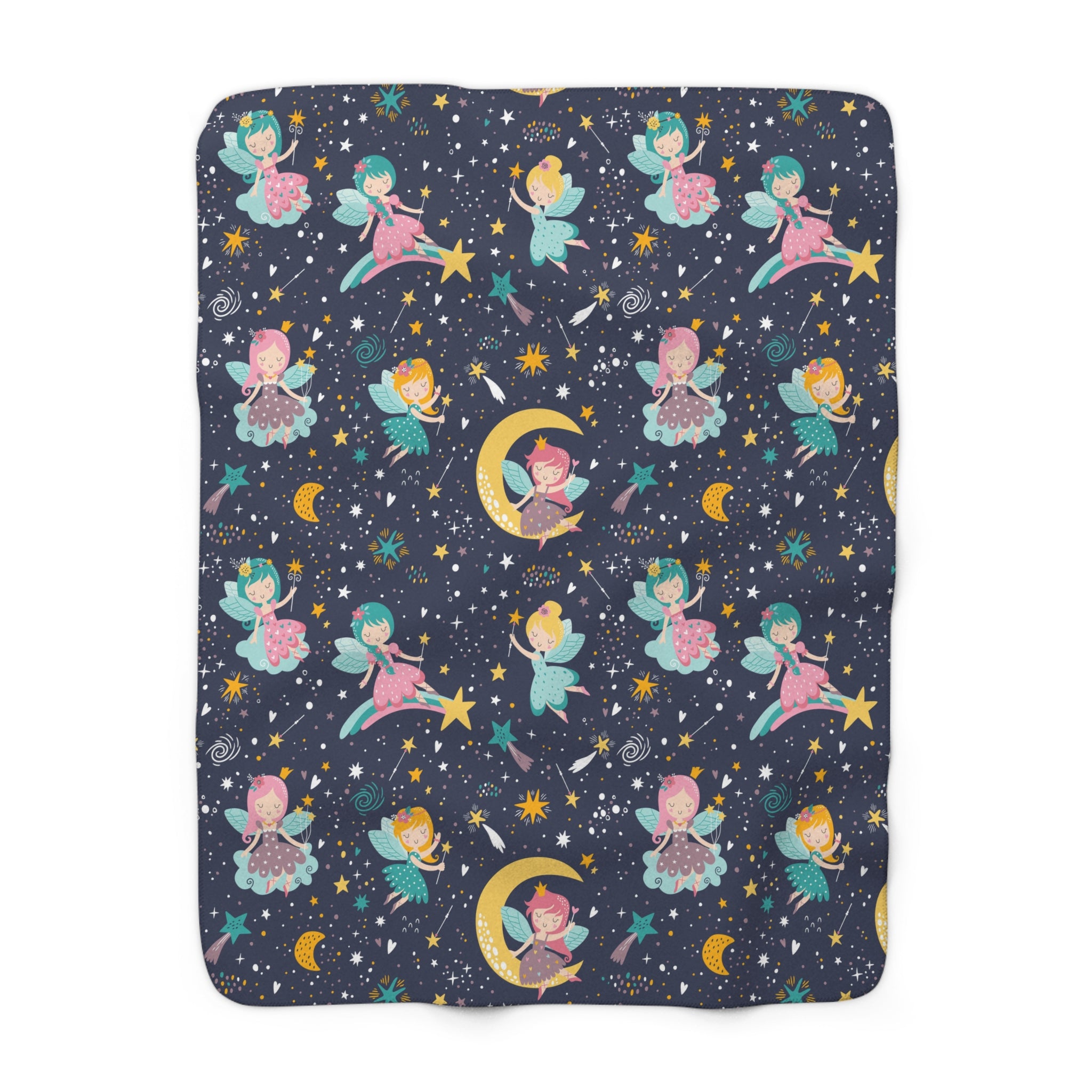 Fairy-Magic-Pattern/Sherpa Fleece Blanket - Enet Images