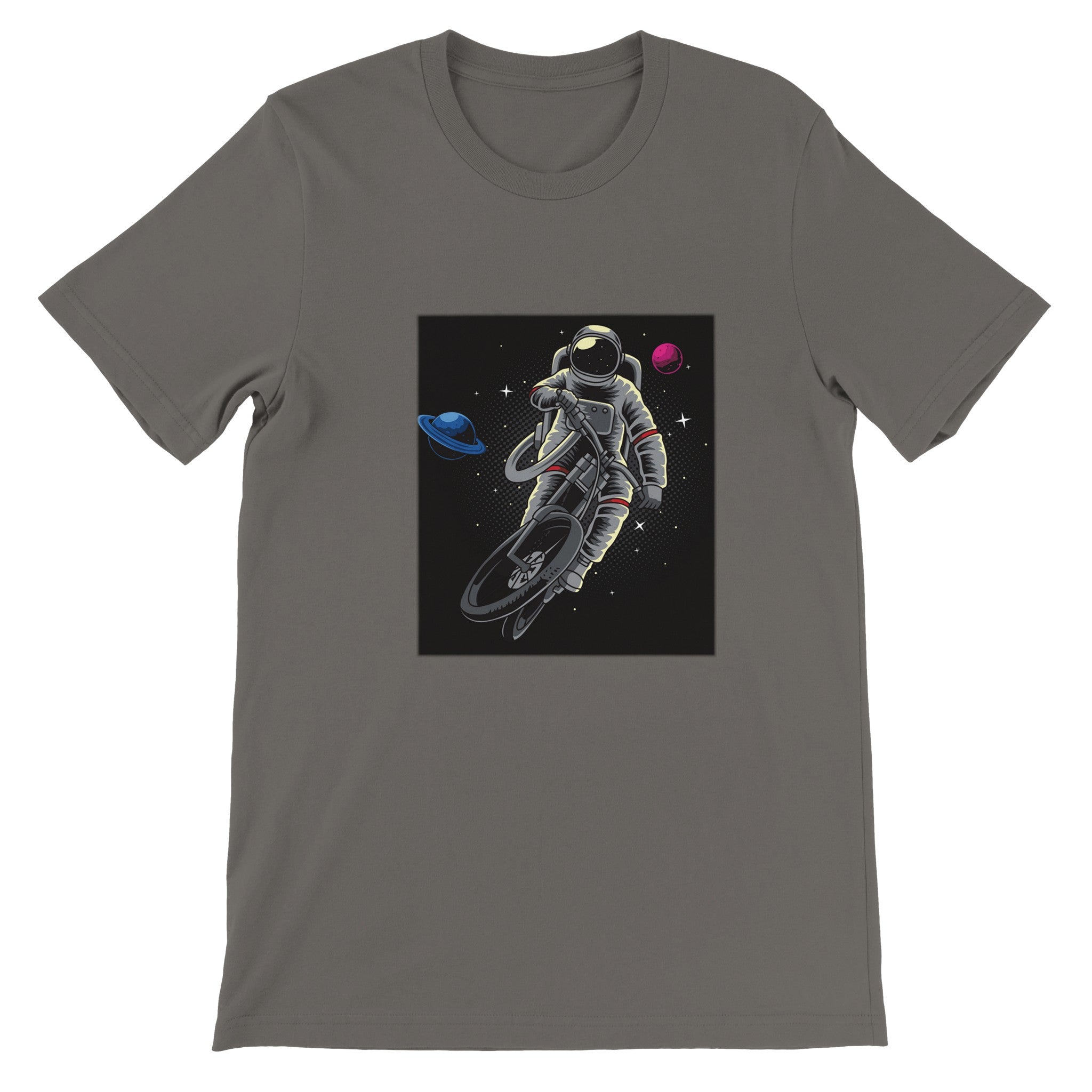 Budget Unisex Crewneck T-shirt/Astronaut-Motobike - Enet Images