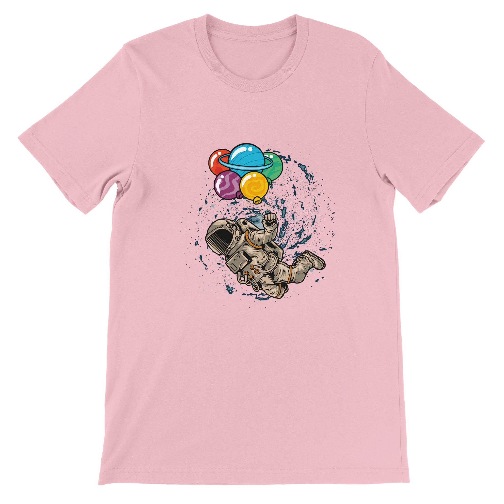 Budget Unisex Crewneck T-shirt/Astronaut-Colorful-Balloon - Enet Images