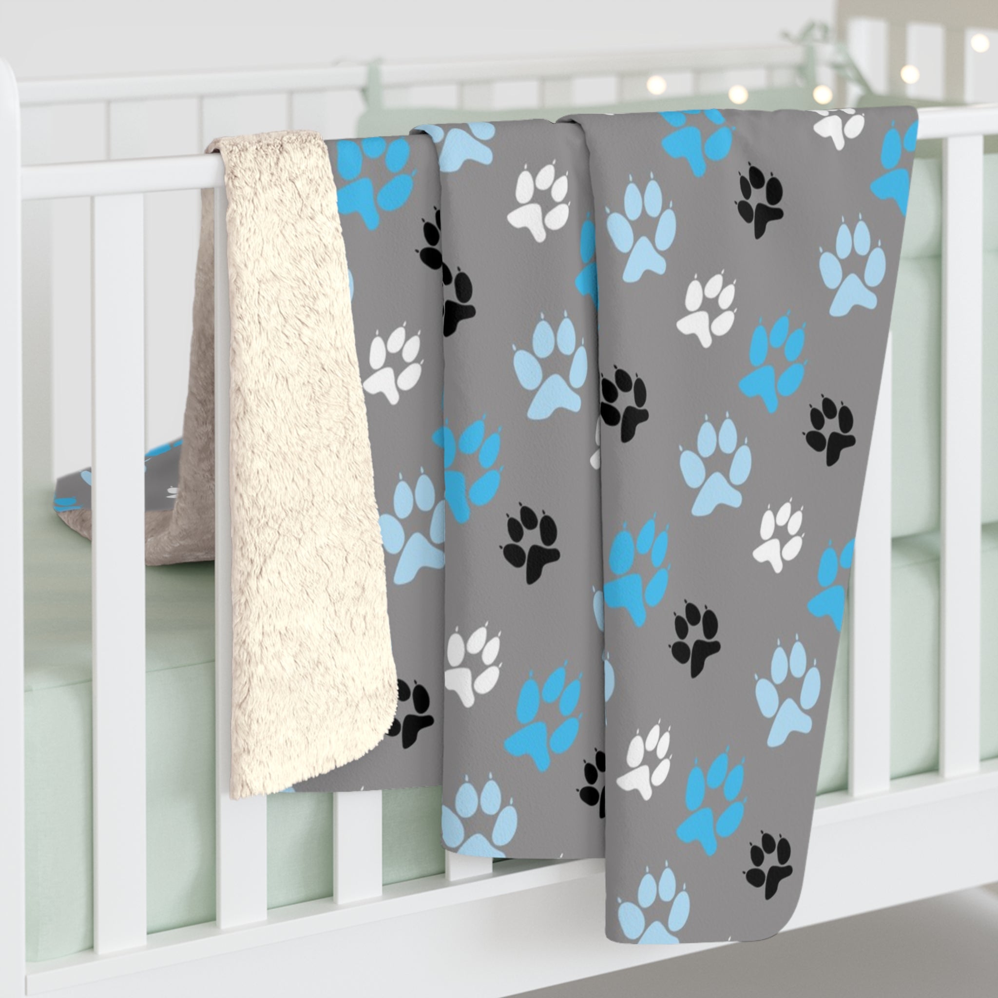 Love Paws/Sherpa Fleece Blanket - Enet Images