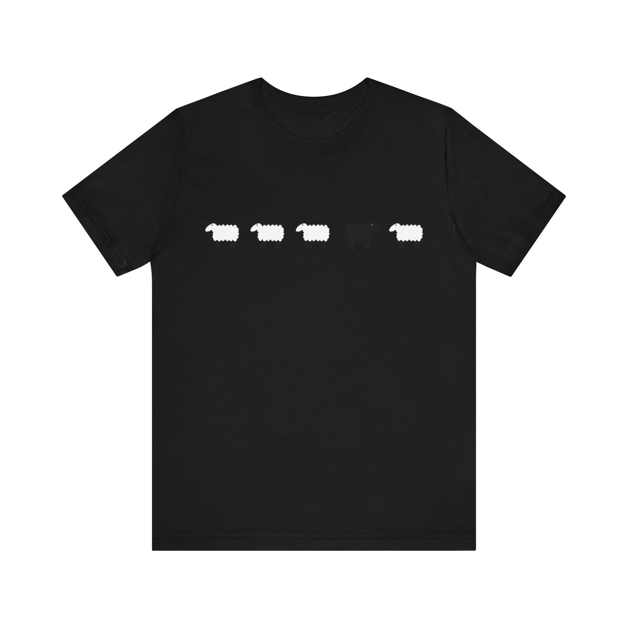 Budget Unisex Crewneck T-shirt/Sheep-Black-Sheep - Enet Images