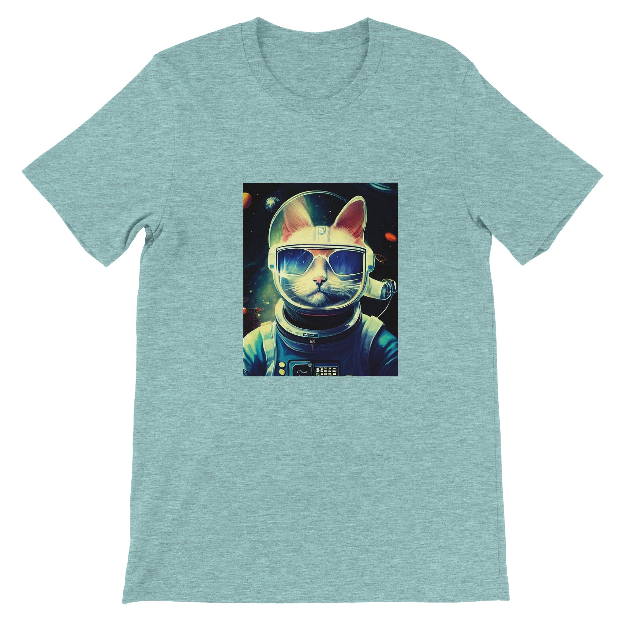 Budget Unisex Crewneck T-shirt/Cat-Astronaut - Enet Images