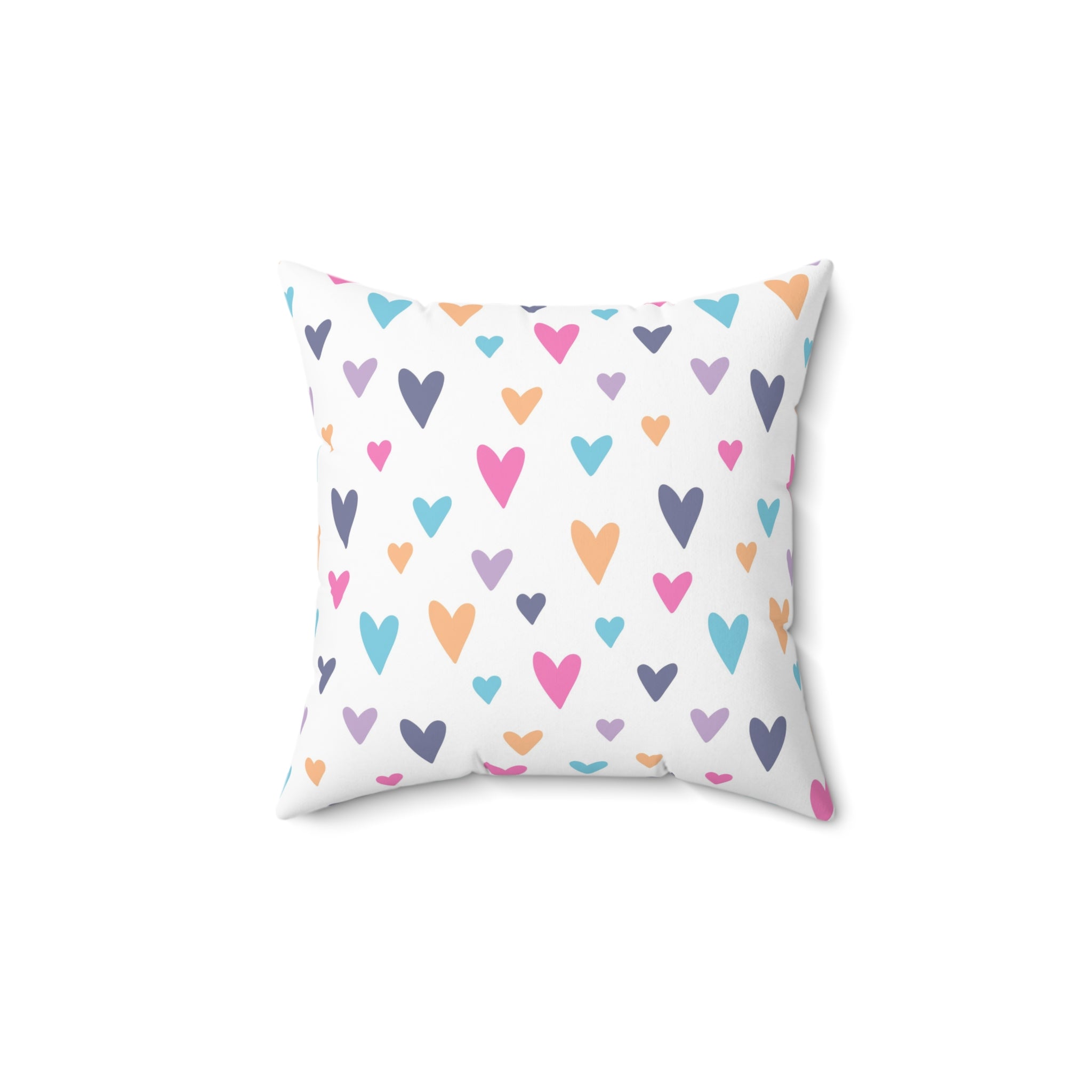 Valentine Colorful Hearts/Spun Polyester Square Pillow - Enet Images
