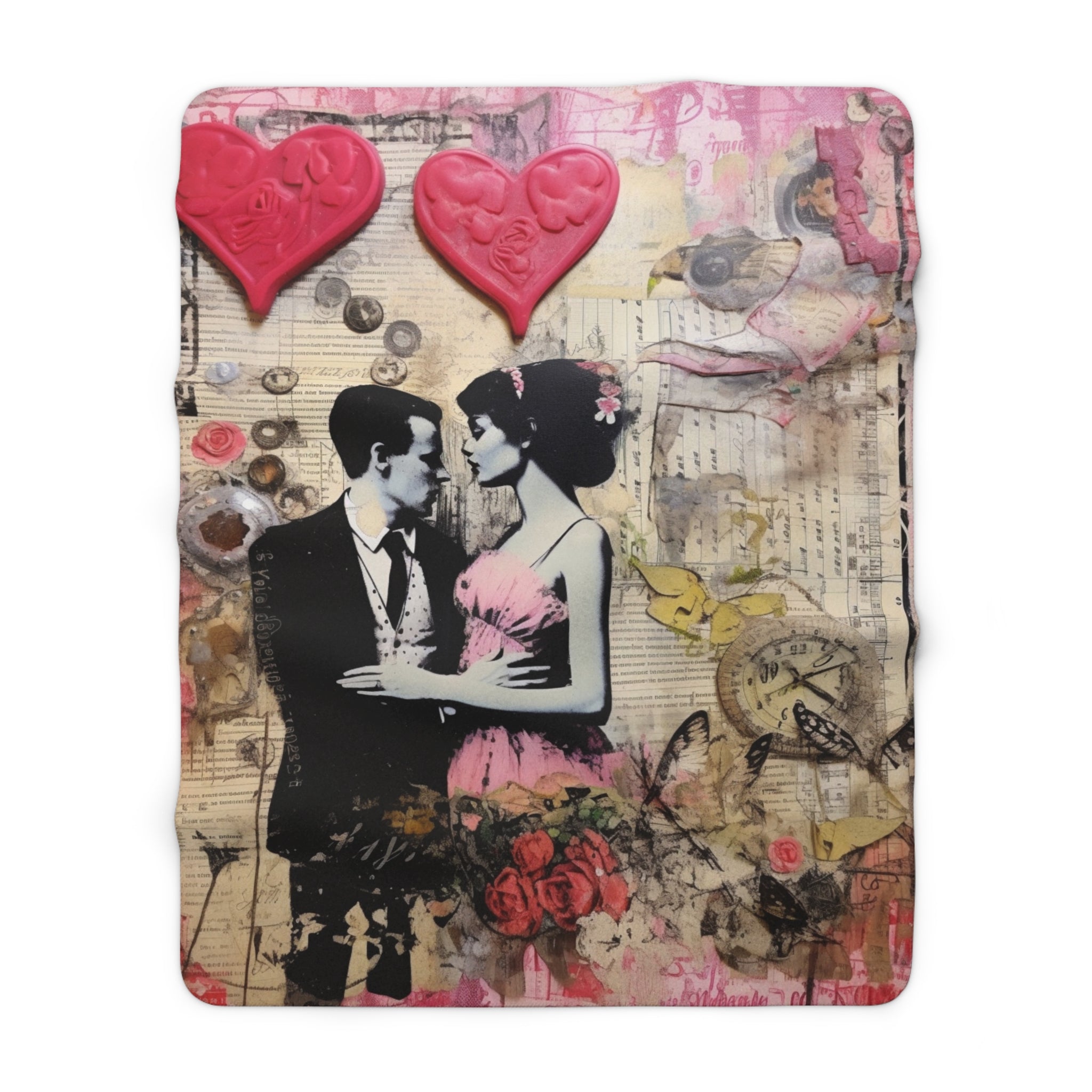 Valentine Romantic Couple/Sherpa Fleece Blanket - Enet Images