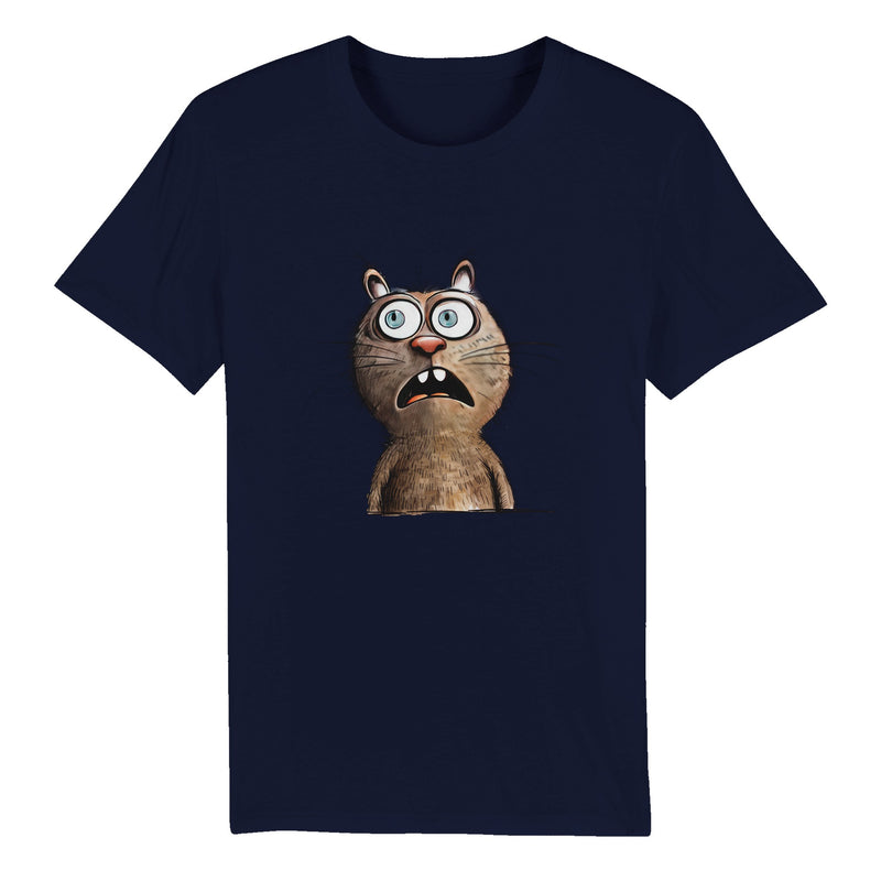100% Organic Unisex T-shirt/Funny-Cat-Face - Enet Images