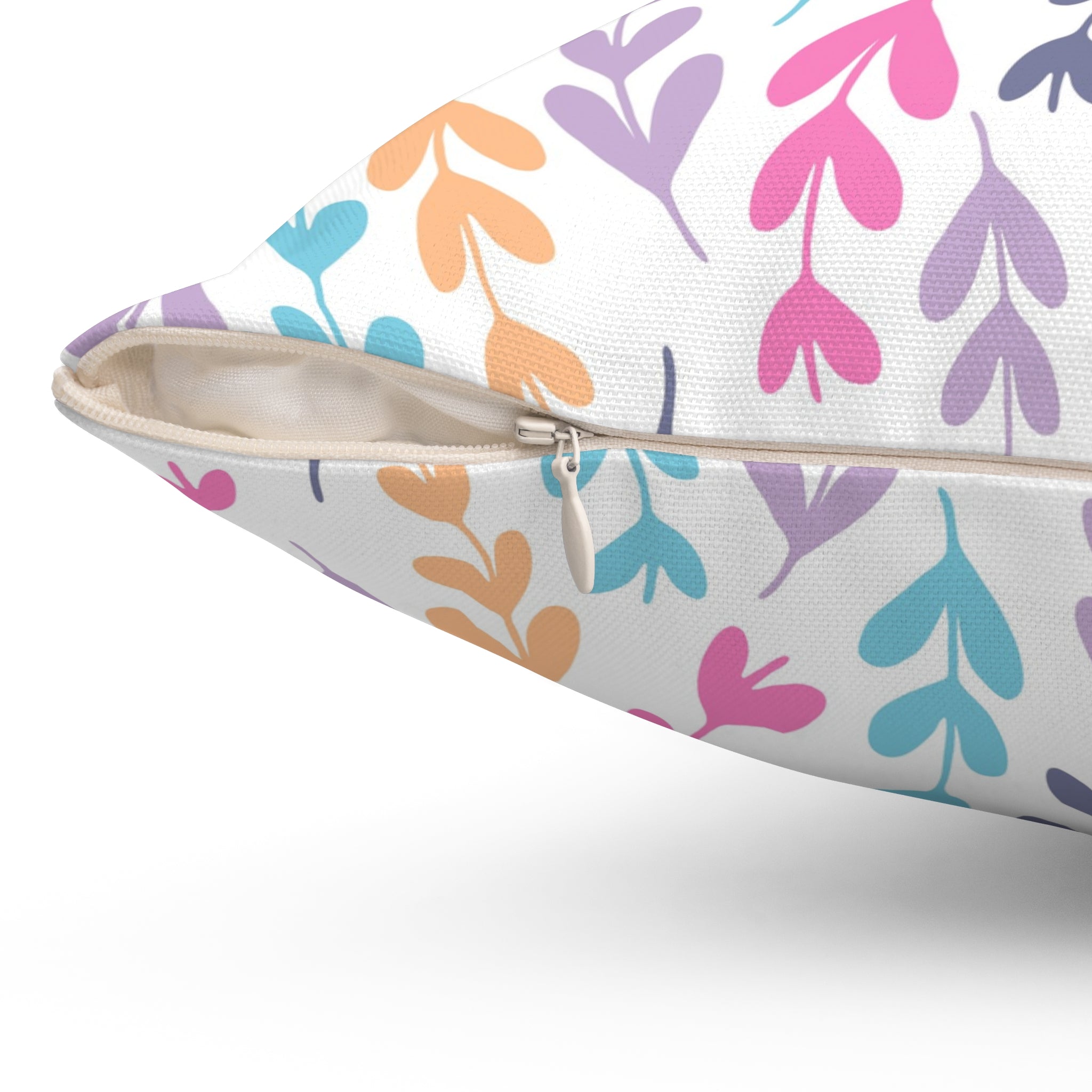 Valentine Heart Flowers/Spun Polyester Square Pillow - Enet Images