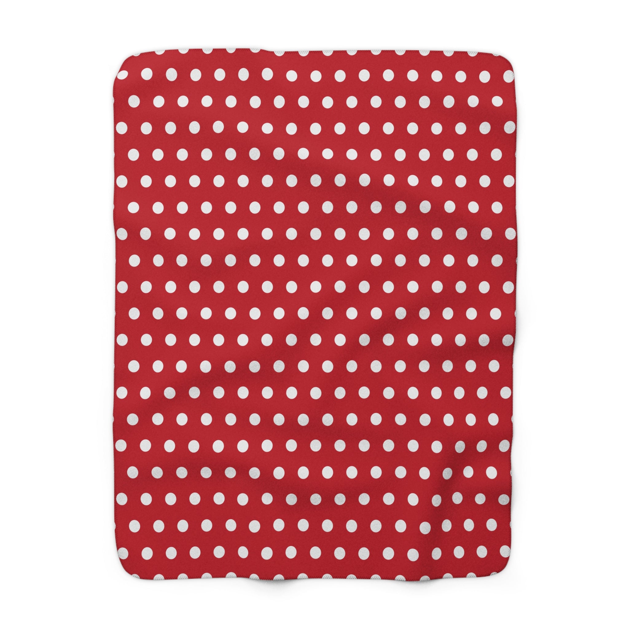 Red Dots Polka/Sherpa Fleece Blanket - Enet Images
