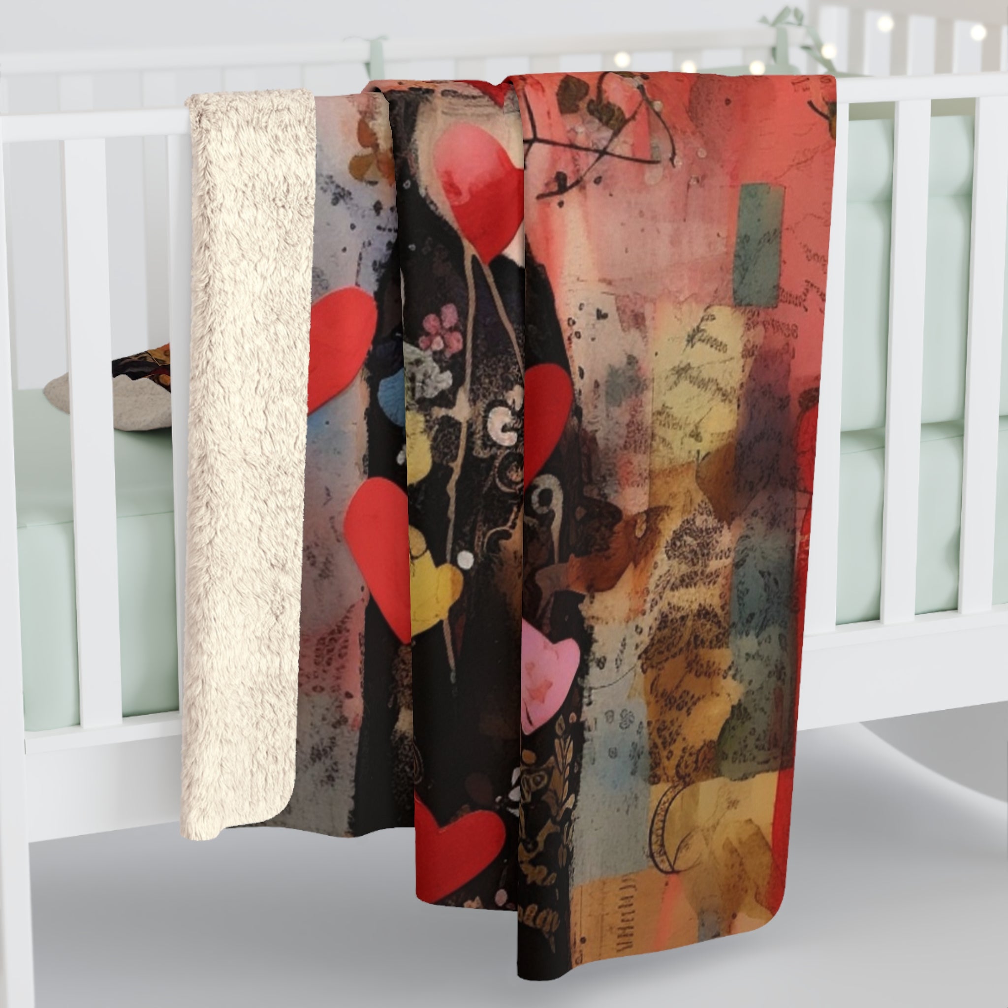 Valentine Romantic Girl/Sherpa Fleece Blanket - Enet Images