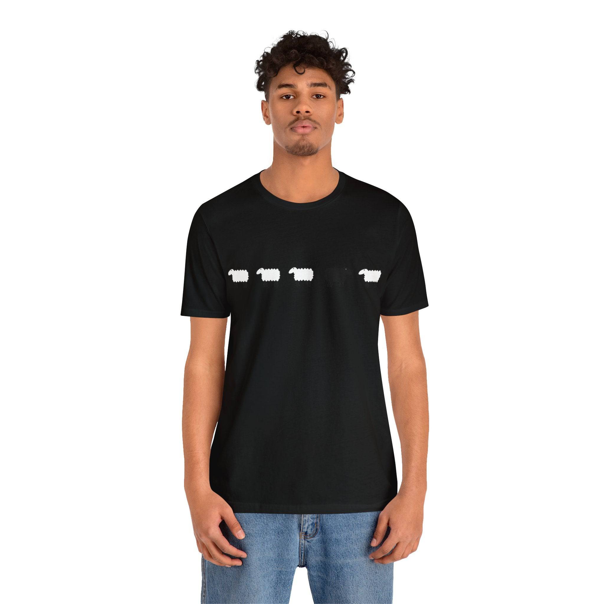 Budget Unisex Crewneck T-shirt/Sheep-Black-Sheep - Enet Images