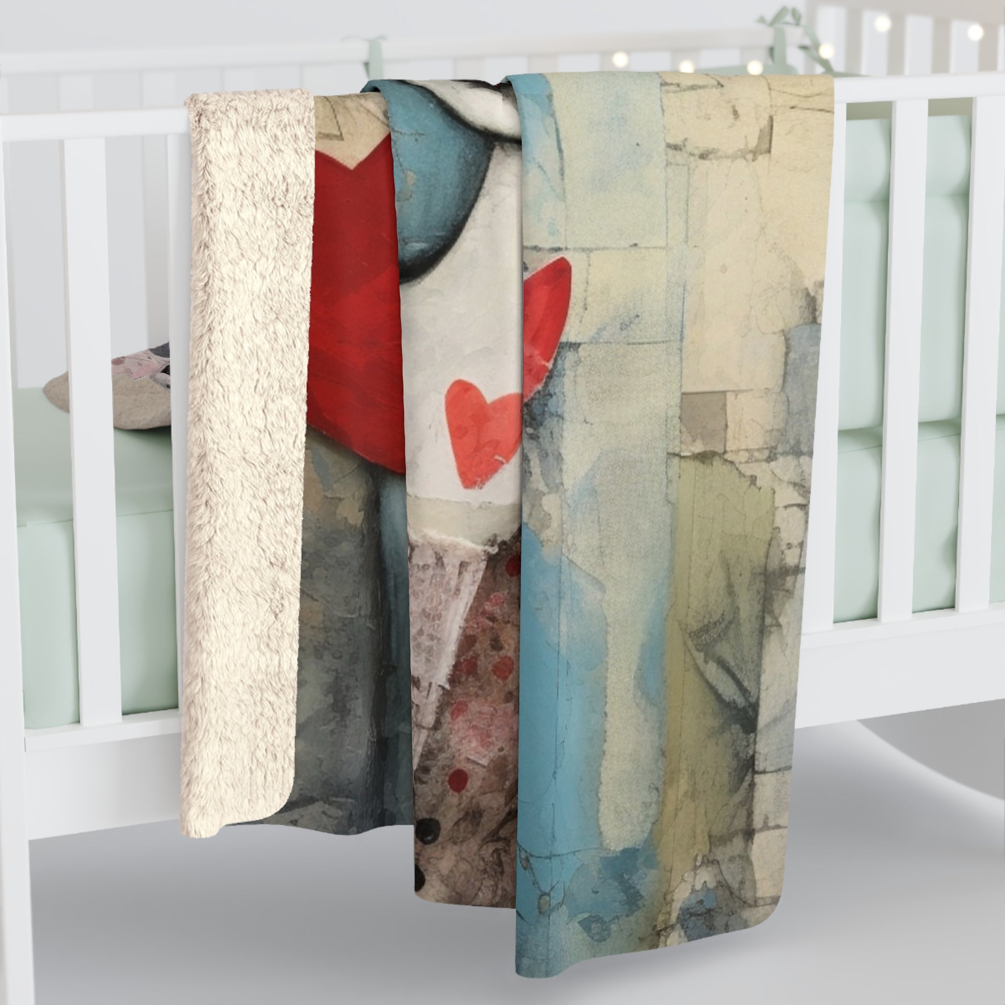 Valentine Romantic Art/Sherpa Fleece Blanket - Enet Images