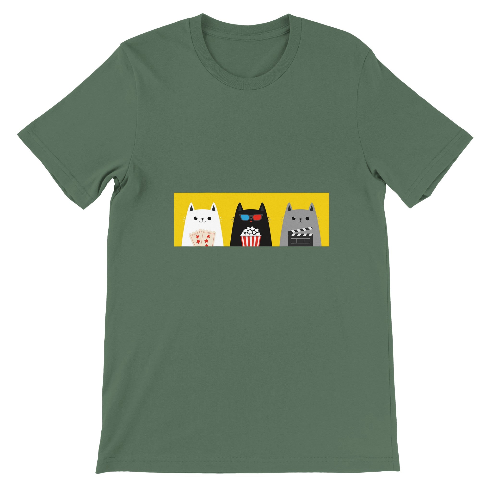 Budget Unisex Crewneck T-shirt/Three-Cats-Fellows - Enet Images