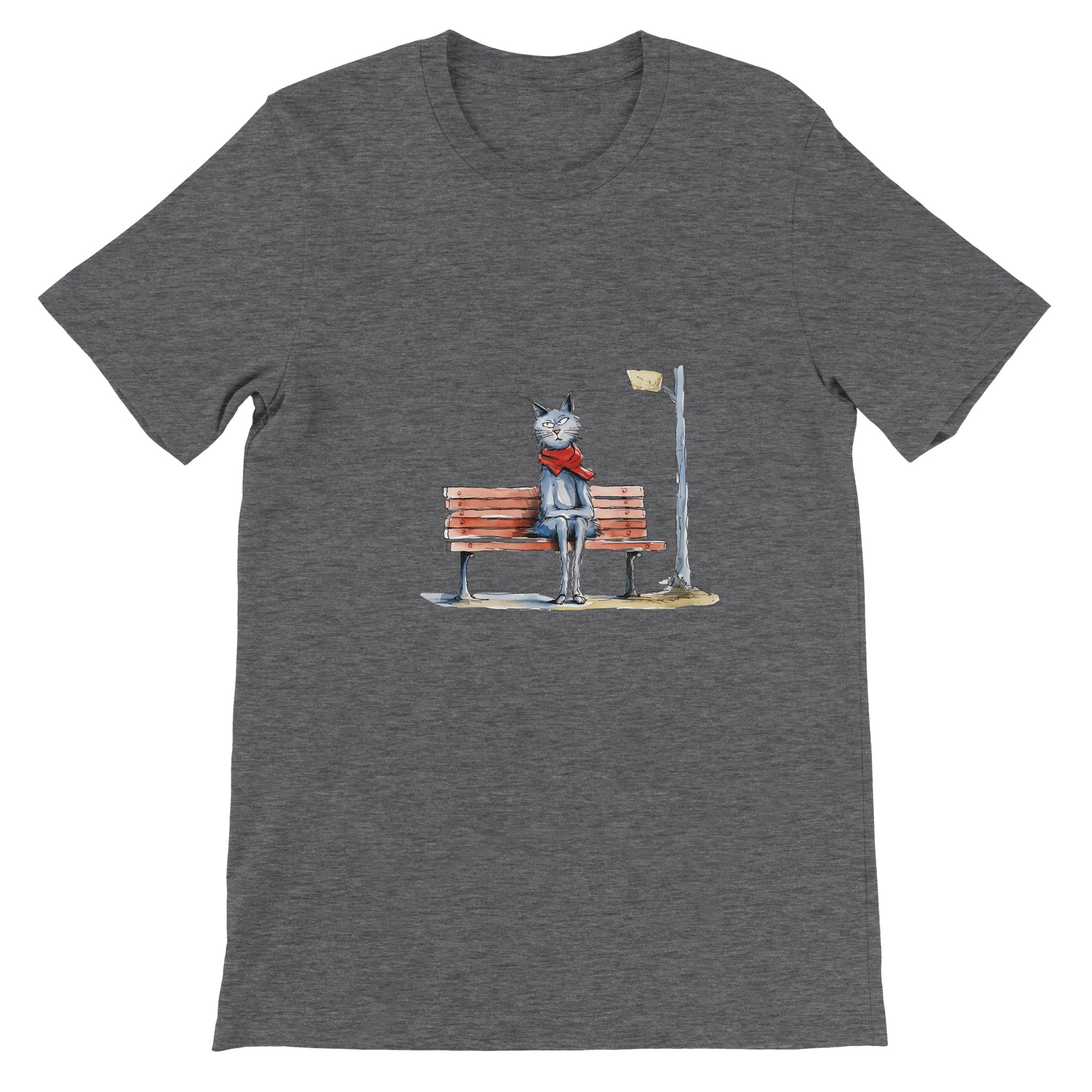 Budget Unisex Crewneck T-shirt/Cat-Loneliness - Enet Images