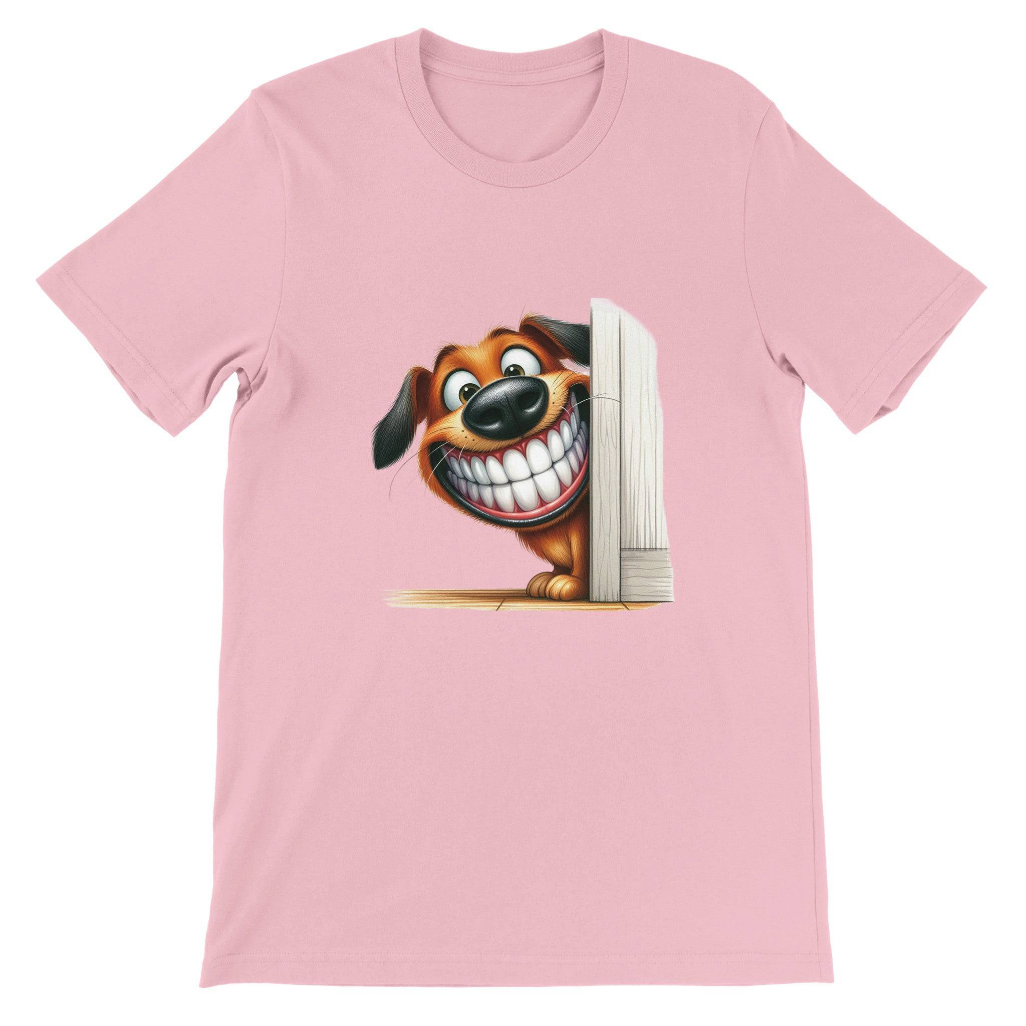 Budget Unisex Crewneck T-shirt/Dog-Funny-Peeking - Enet Images