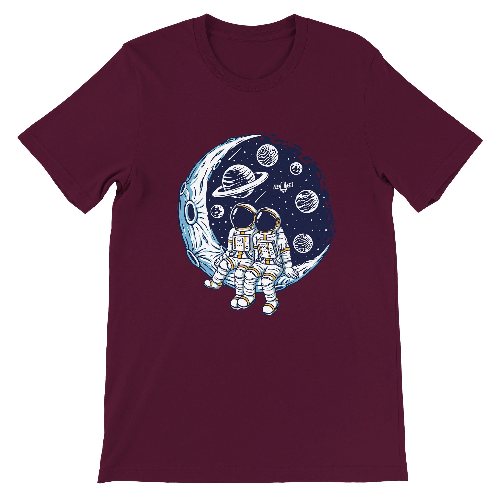 Premium Unisex Crewneck T-shirt/Astronaut-Romantic - Enet Images