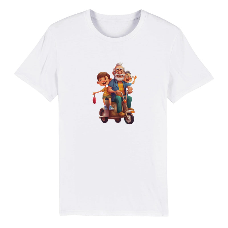 100% Organic Unisex T-shirt/Grandpa-Grand-Children-Vespa - Enet Images