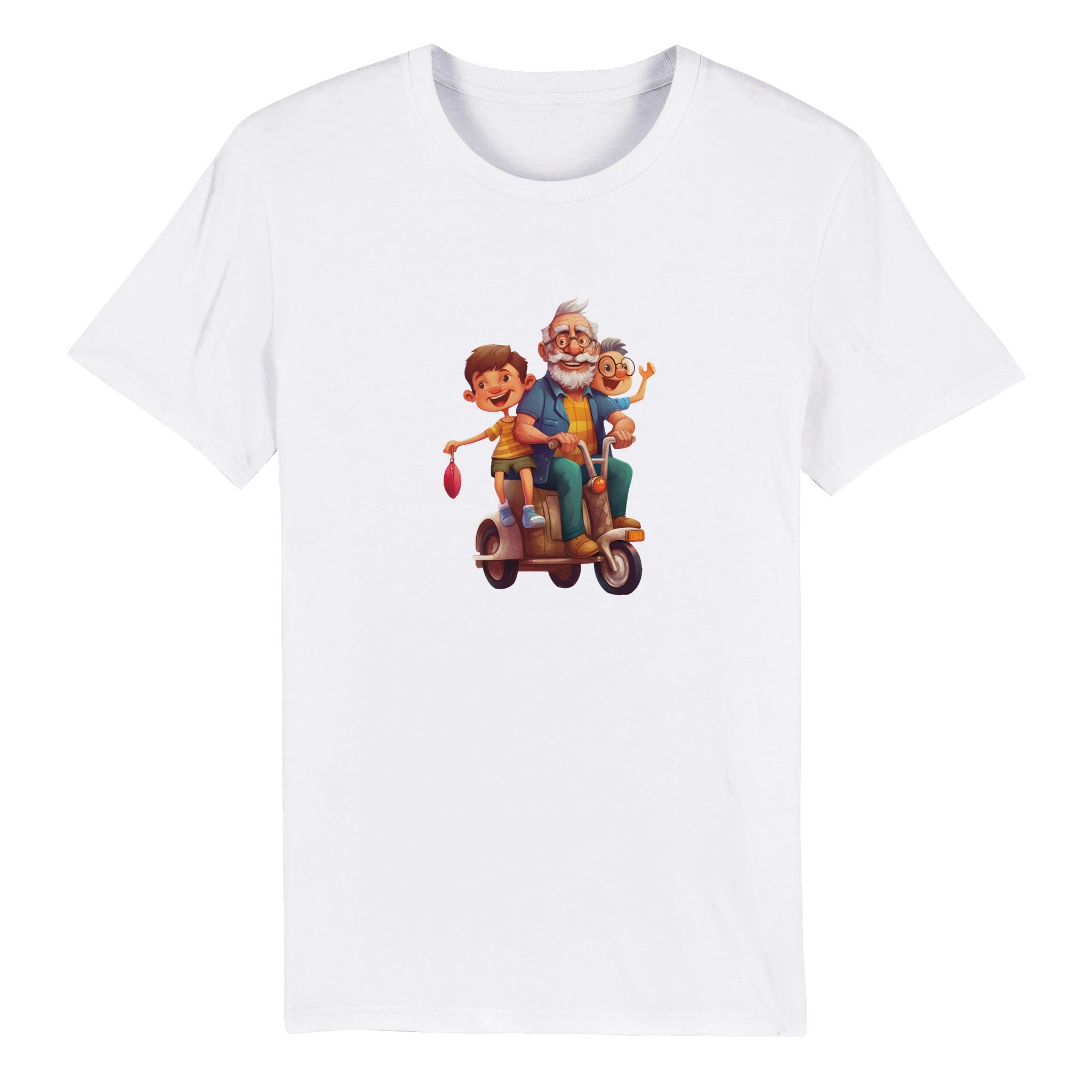 100% Organic Unisex T-shirt/Grandpa-Grand-Children-Vespa - Enet Images