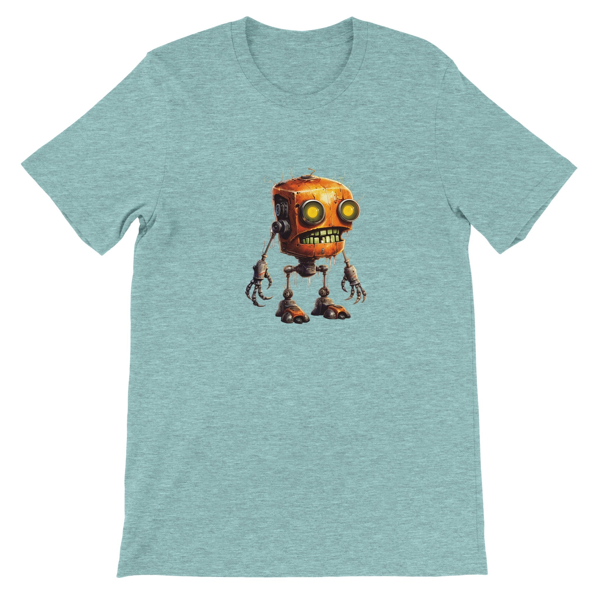 Budget Unisex Crewneck T-shirt/Creepy-Robot-Halloween - Enet Images