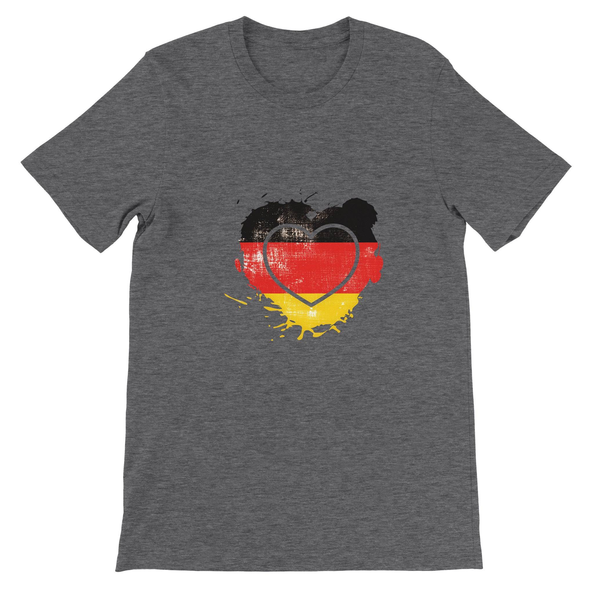 Budget Unisex Crewneck T-shirt/Heart-Vintage-Flag-Germany - Enet Images