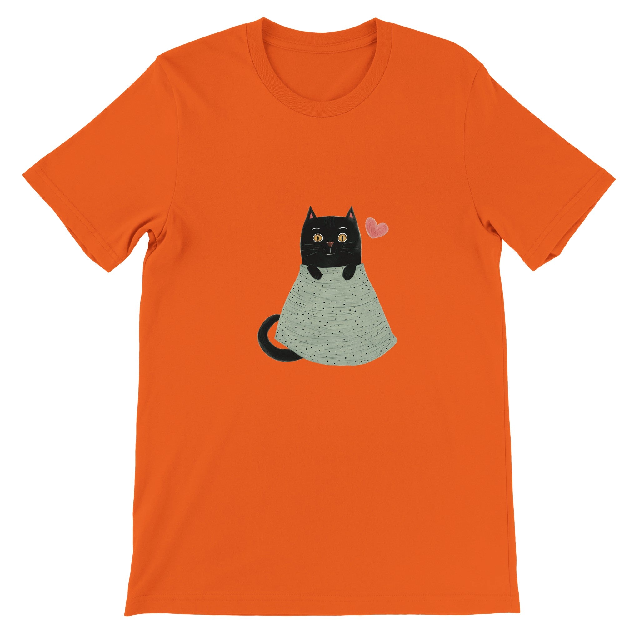 Budget Unisex Crewneck T-shirt/Cute-Black-Cat - Enet Images