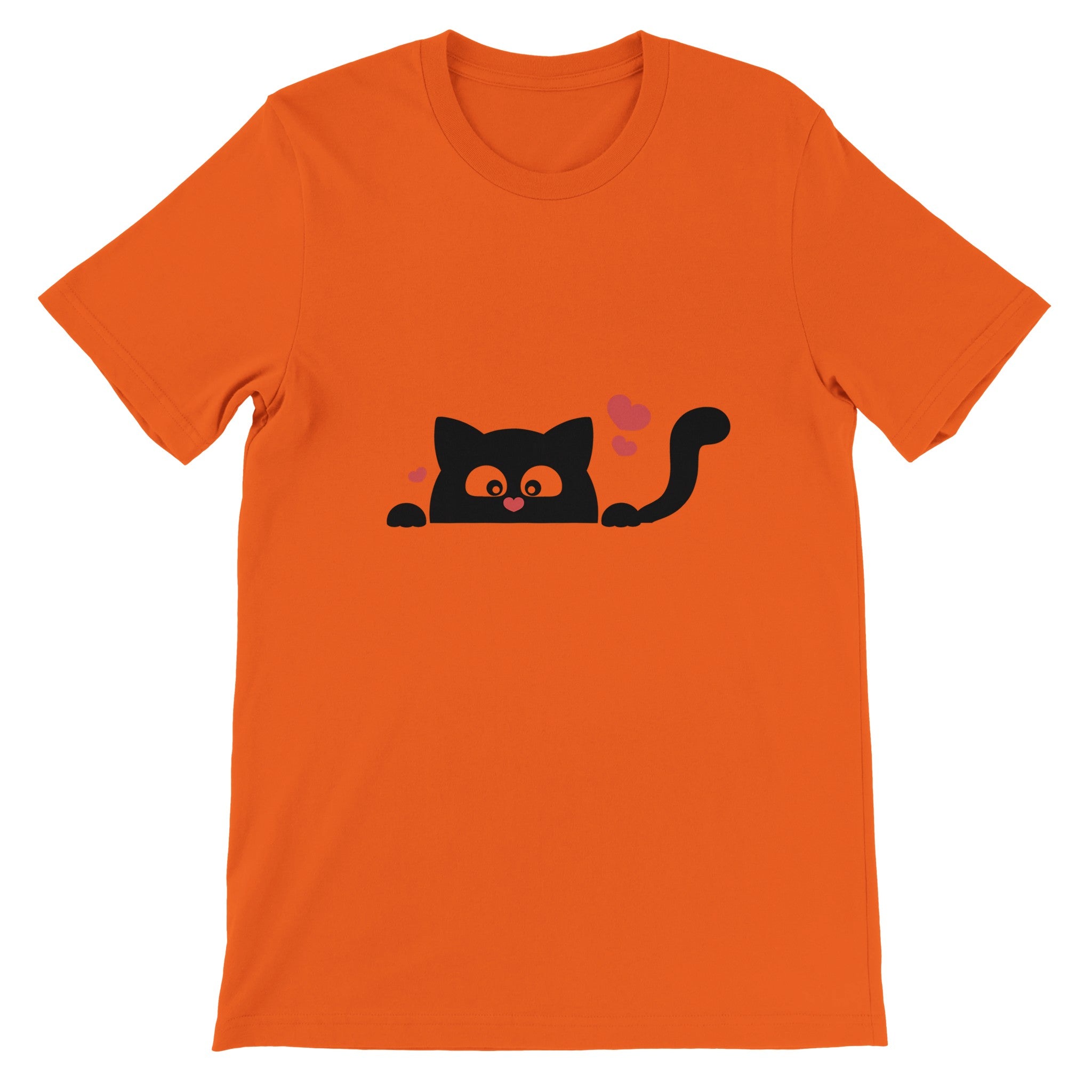 Budget Unisex Crewneck T-shirt/Black-Cat-Love - Enet Images