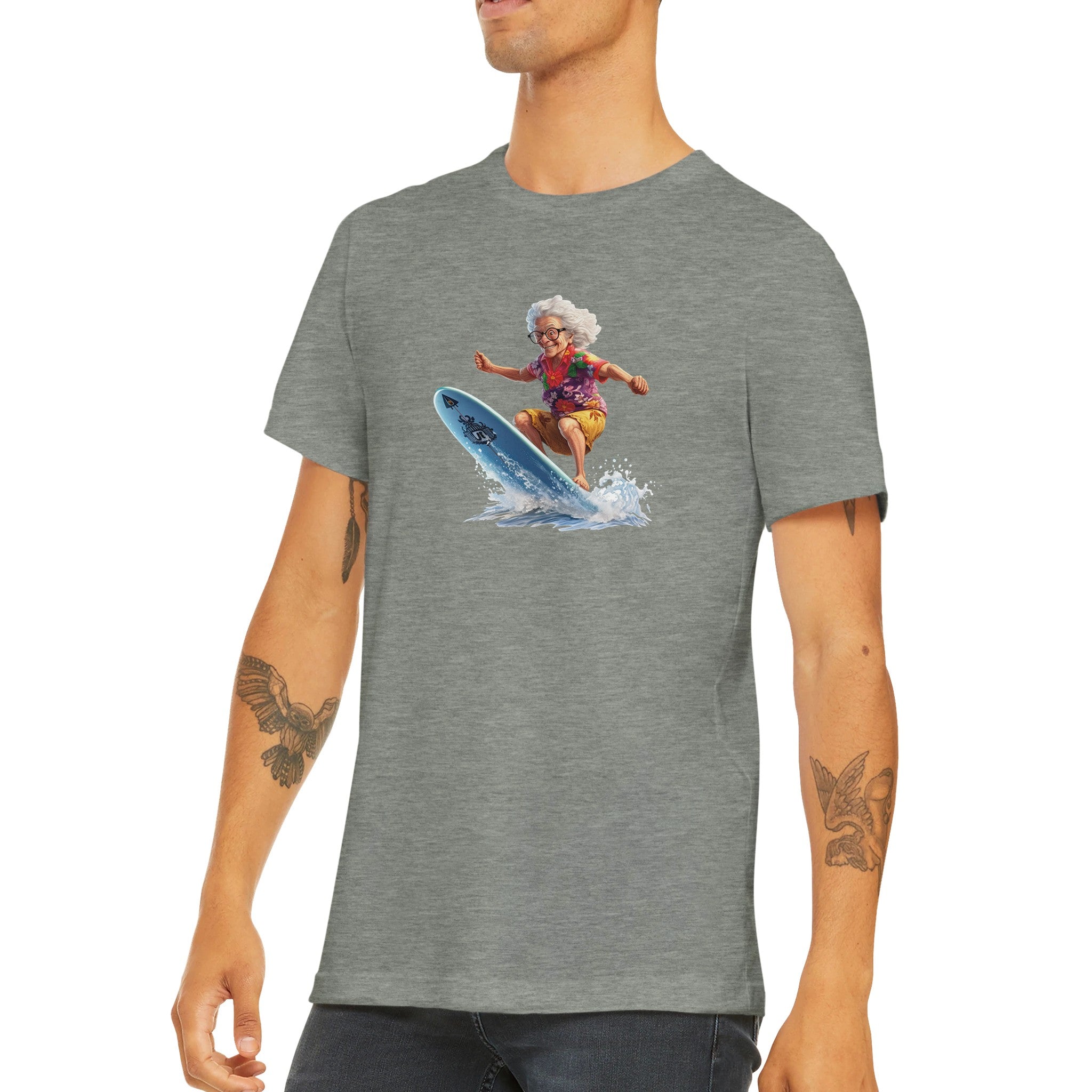 Budget Unisex Crewneck T-shirt/Grandma-Surfin - Enet Images