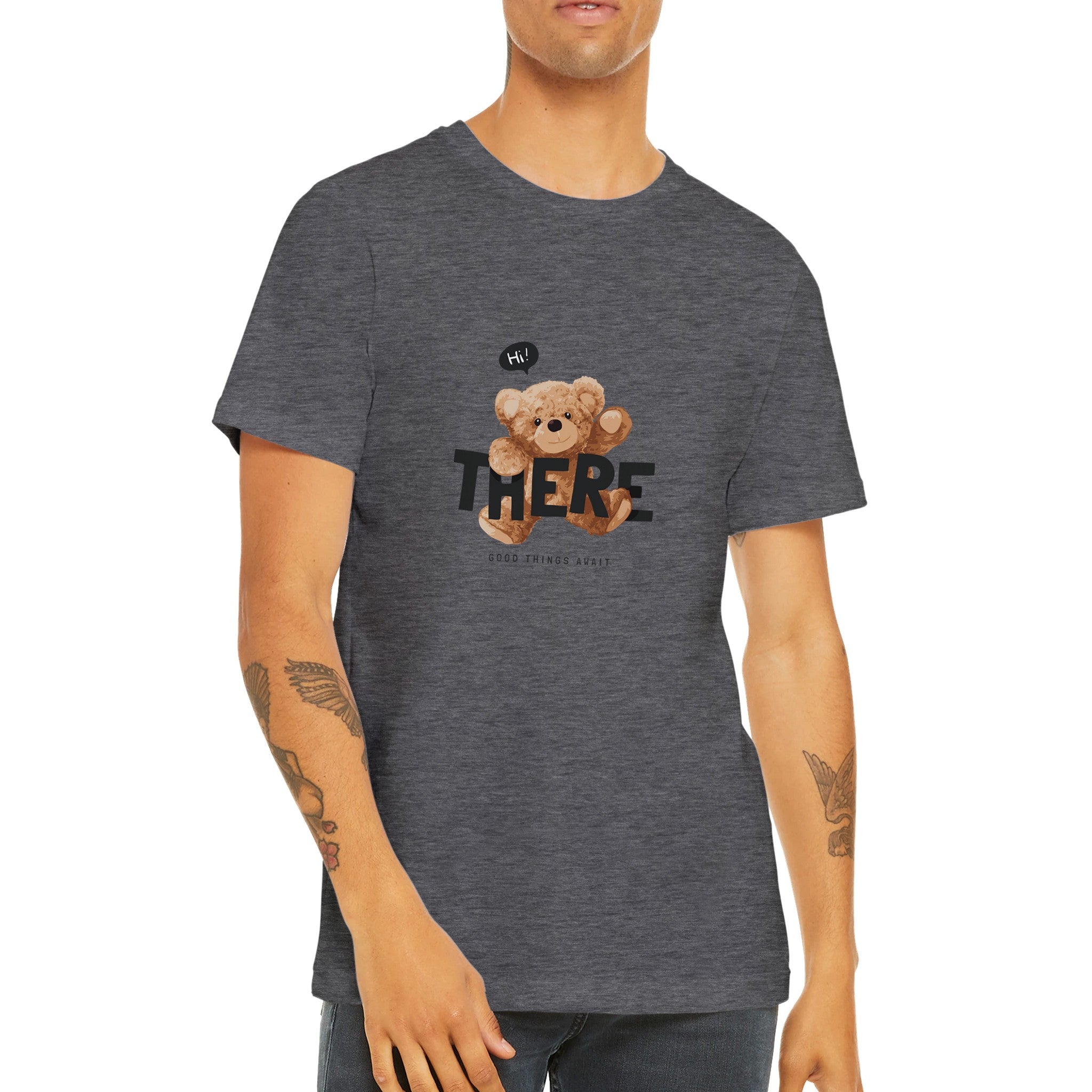 Budget Unisex Crewneck T-shirt/Teddy-Bear-Good-Things-Await - Enet Images