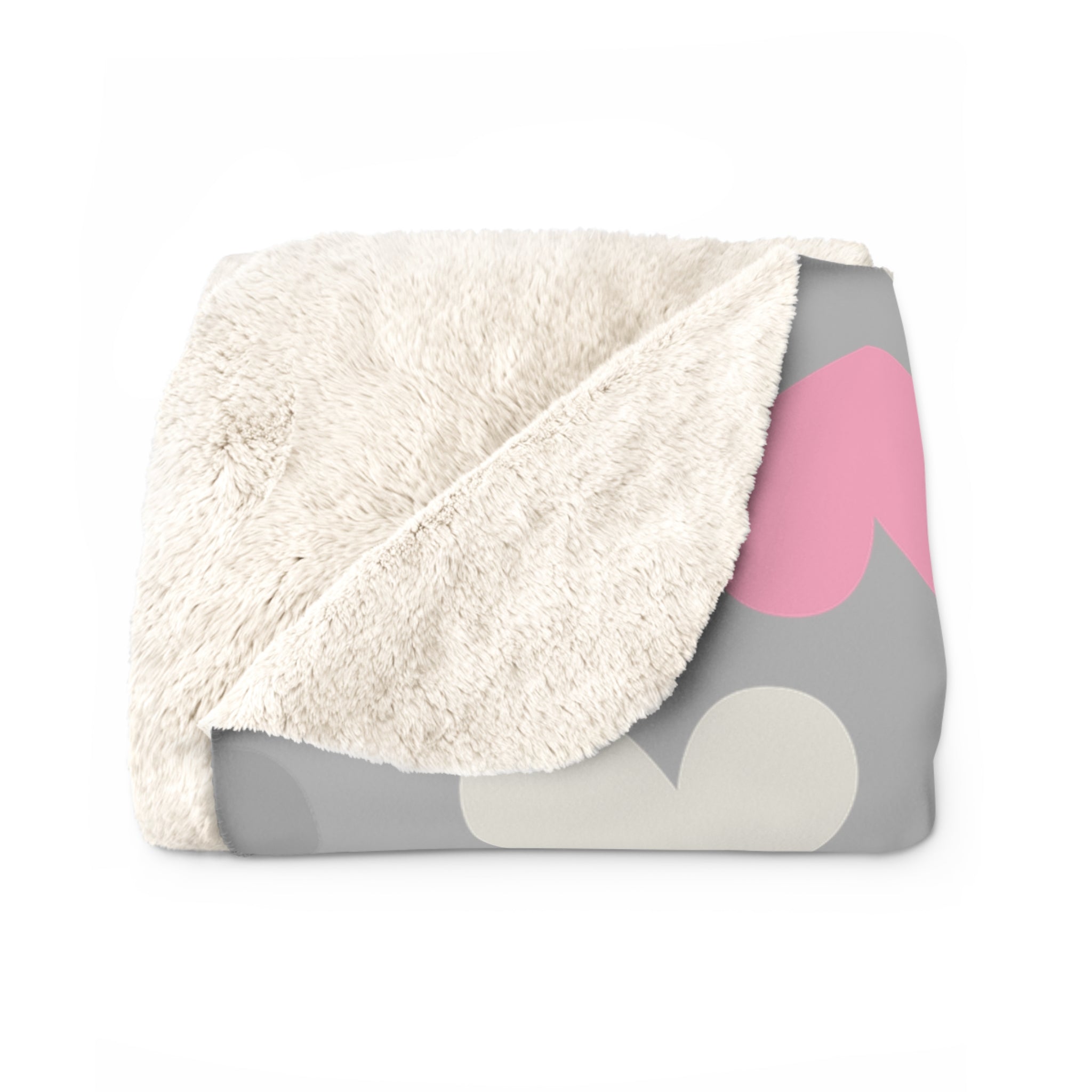 Love Hearts/Sherpa Fleece Blanket - Enet Images