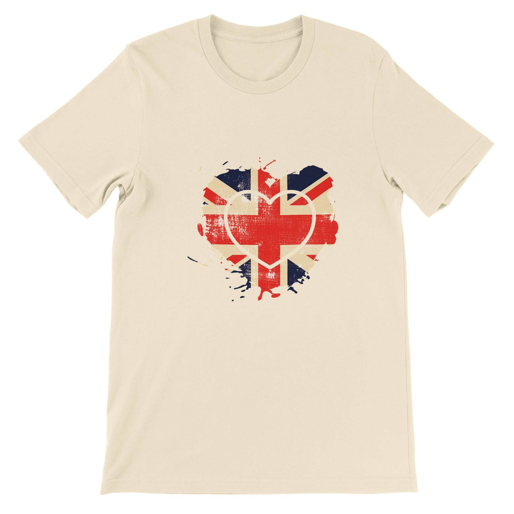Budget Unisex Crewneck T-shirt/UK-Vintage-Flag-Heart - Enet Images
