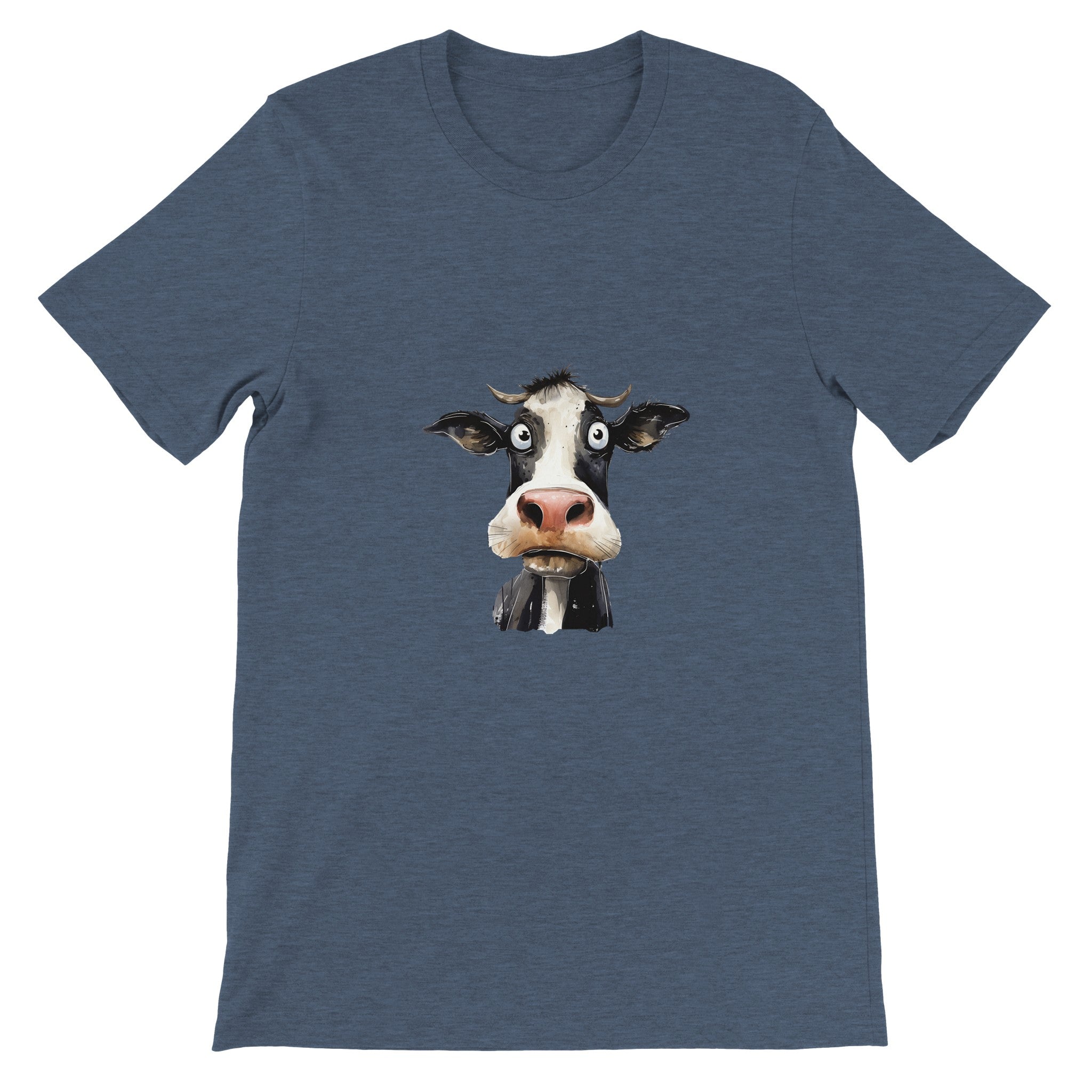 Budget Unisex Crewneck T-shirt/Cow-Face - Enet Images