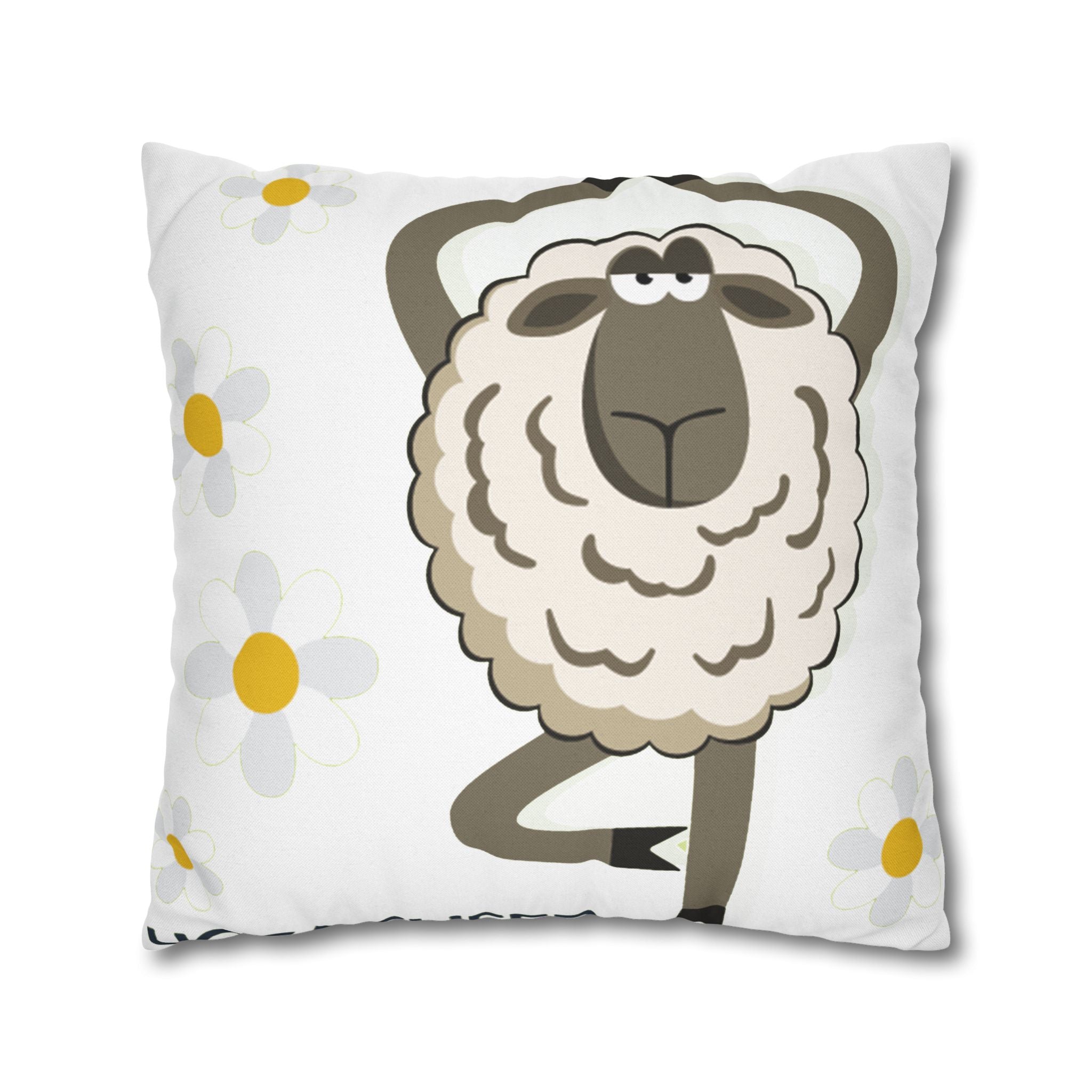 Yoga Sheep Decorative Pillowcase — Whimsical Farm Animal Throw Pillow Cover - Enet Images
