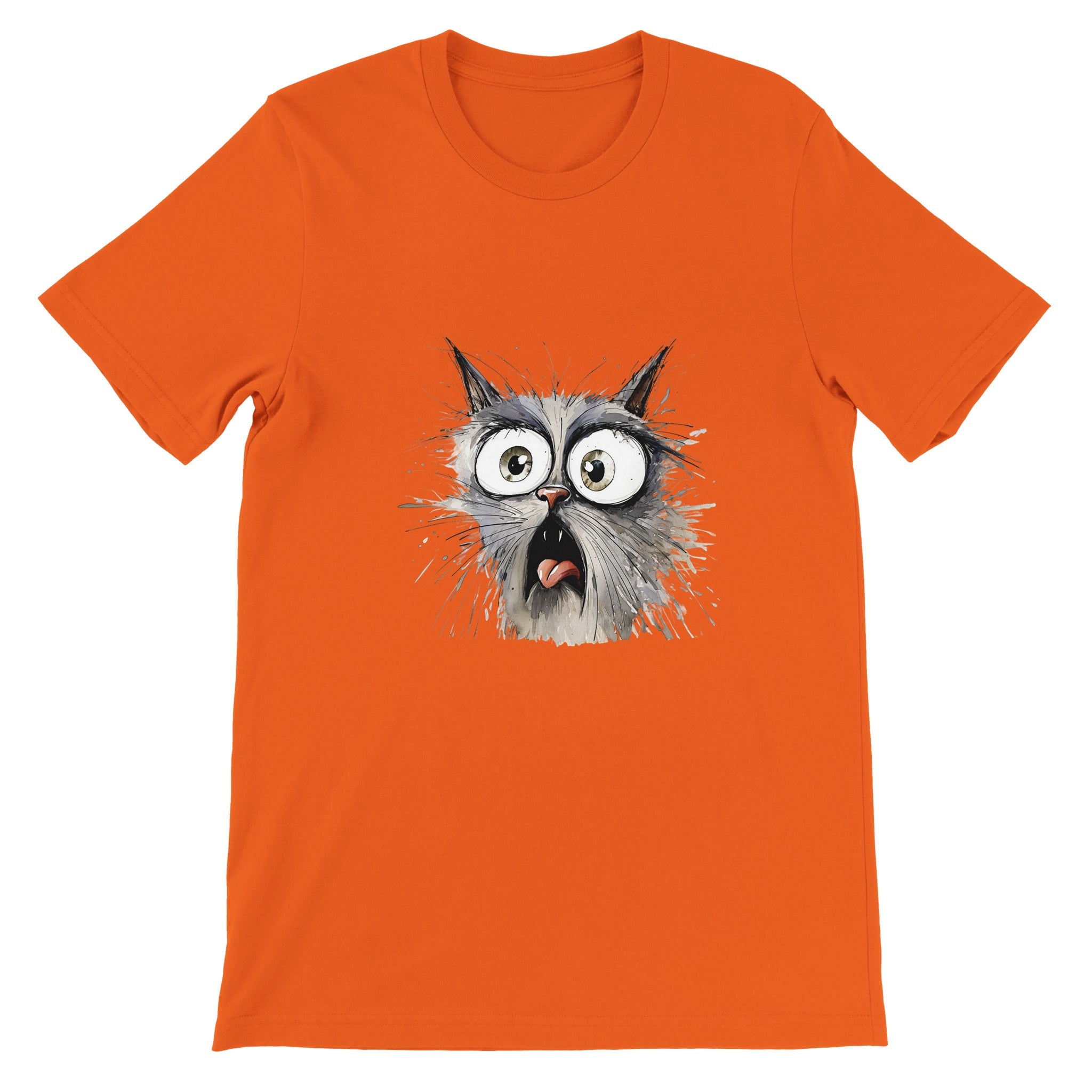Budget Unisex Crewneck T-shirt/Cat-What-Face - Enet Images