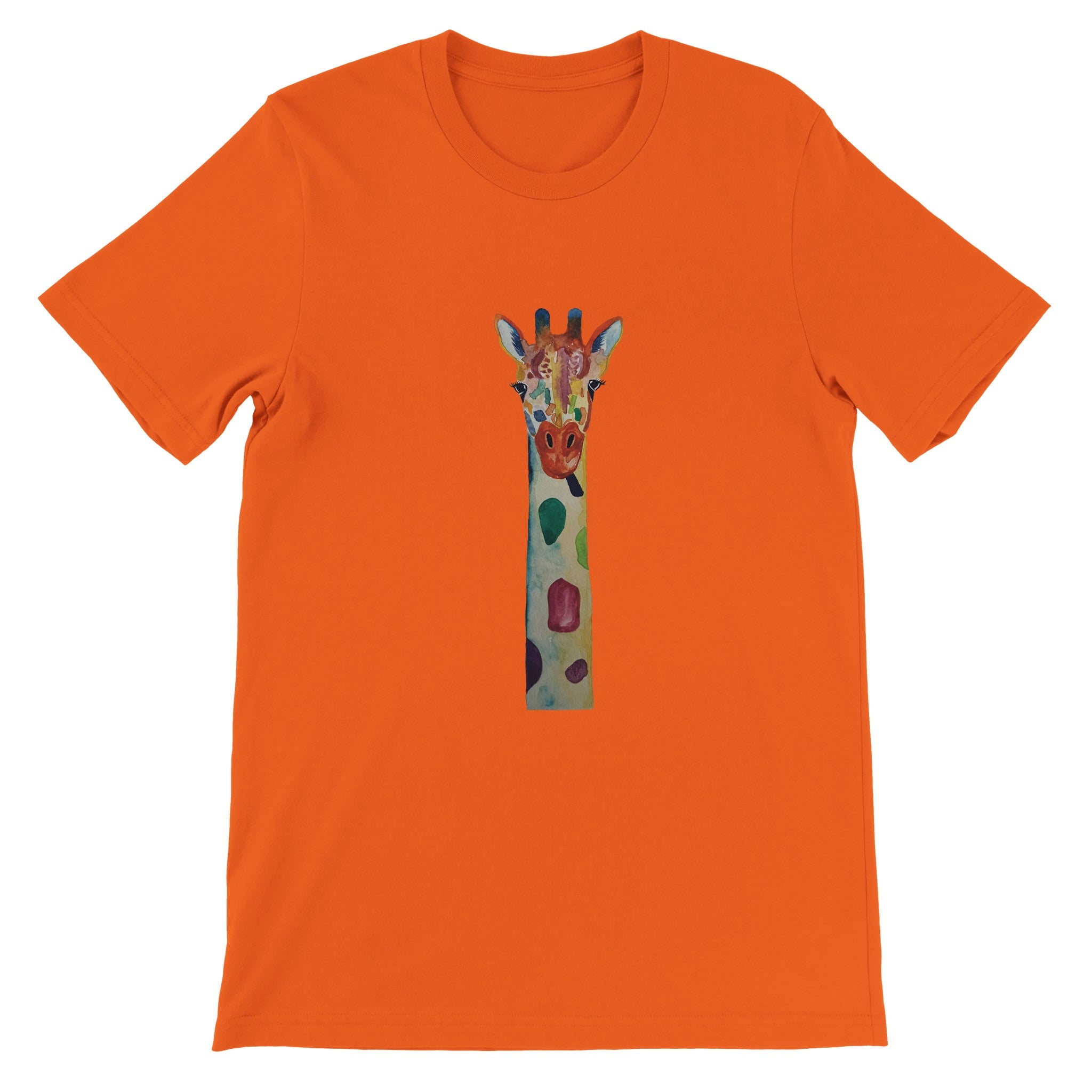Budget Unisex Crewneck T-shirt/Giraffe-Watercolor - Enet Images