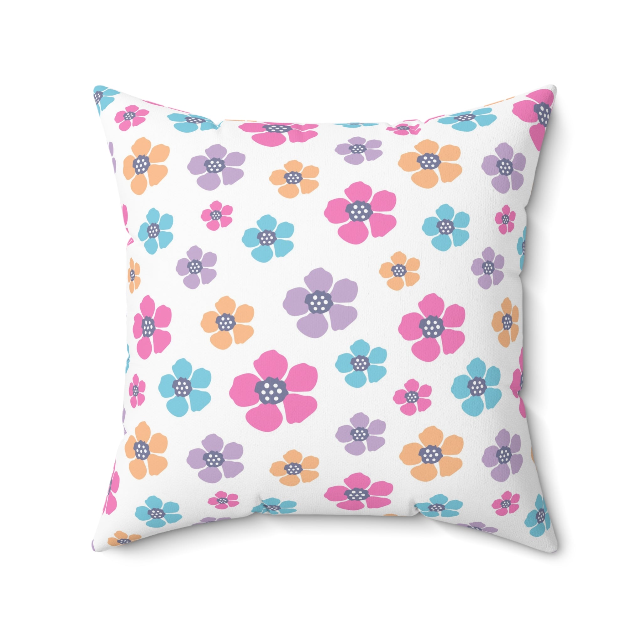 Valentine Colorful Flowers/Spun Polyester Square Pillow - Enet Images